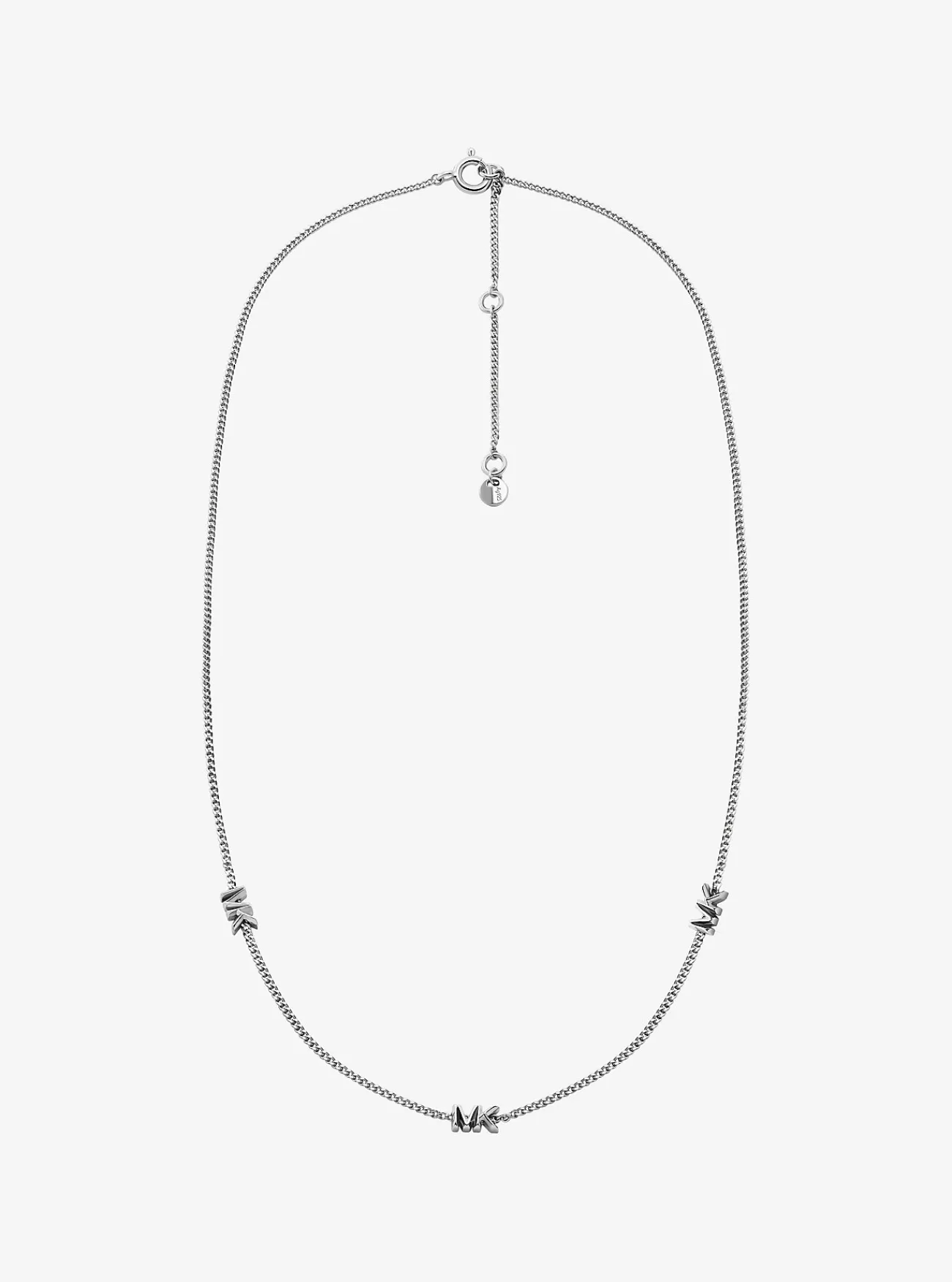 Michael Kors Halsketting van sterling met plating met edelmetaal en logo ZILVER Discount
