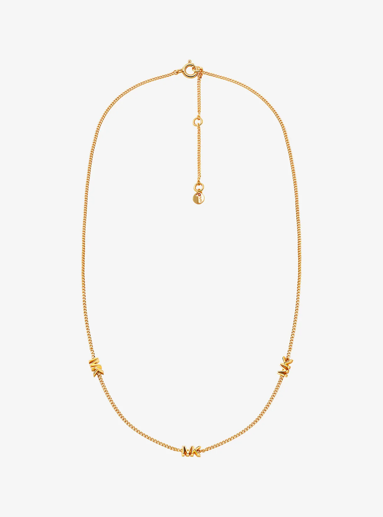 Michael Kors Halsketting van sterlingzilver met plating met edelmetaal en logo GOUD Discount