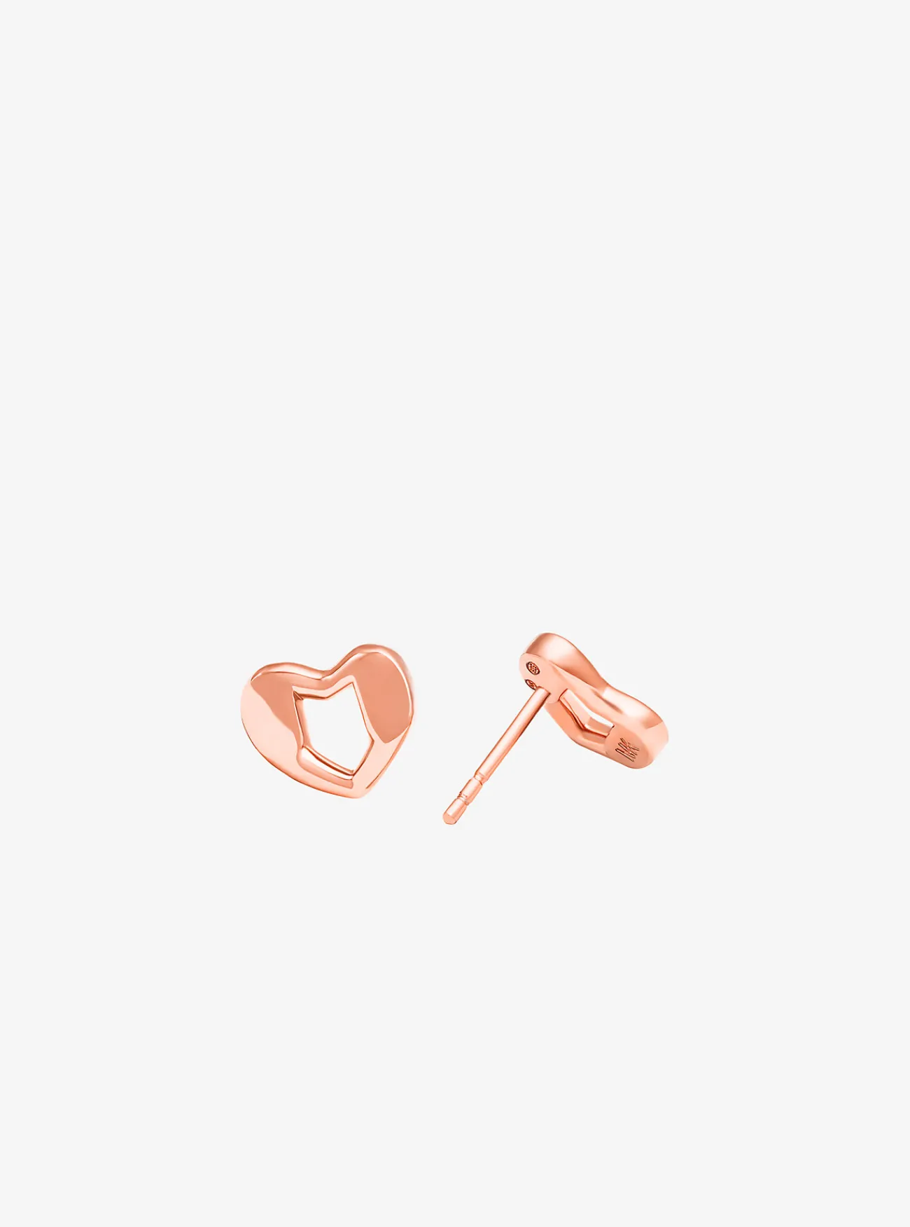 Michael Kors Hartvormige oorknopjes van sterlingzilver met plating met edelmetaal ROS&Eacute;GOUD Outlet