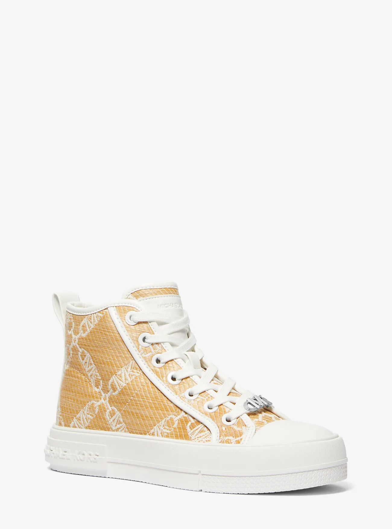 Michael Kors Hoge sneaker Evy van stro en jacquard met Empire-logo Hot