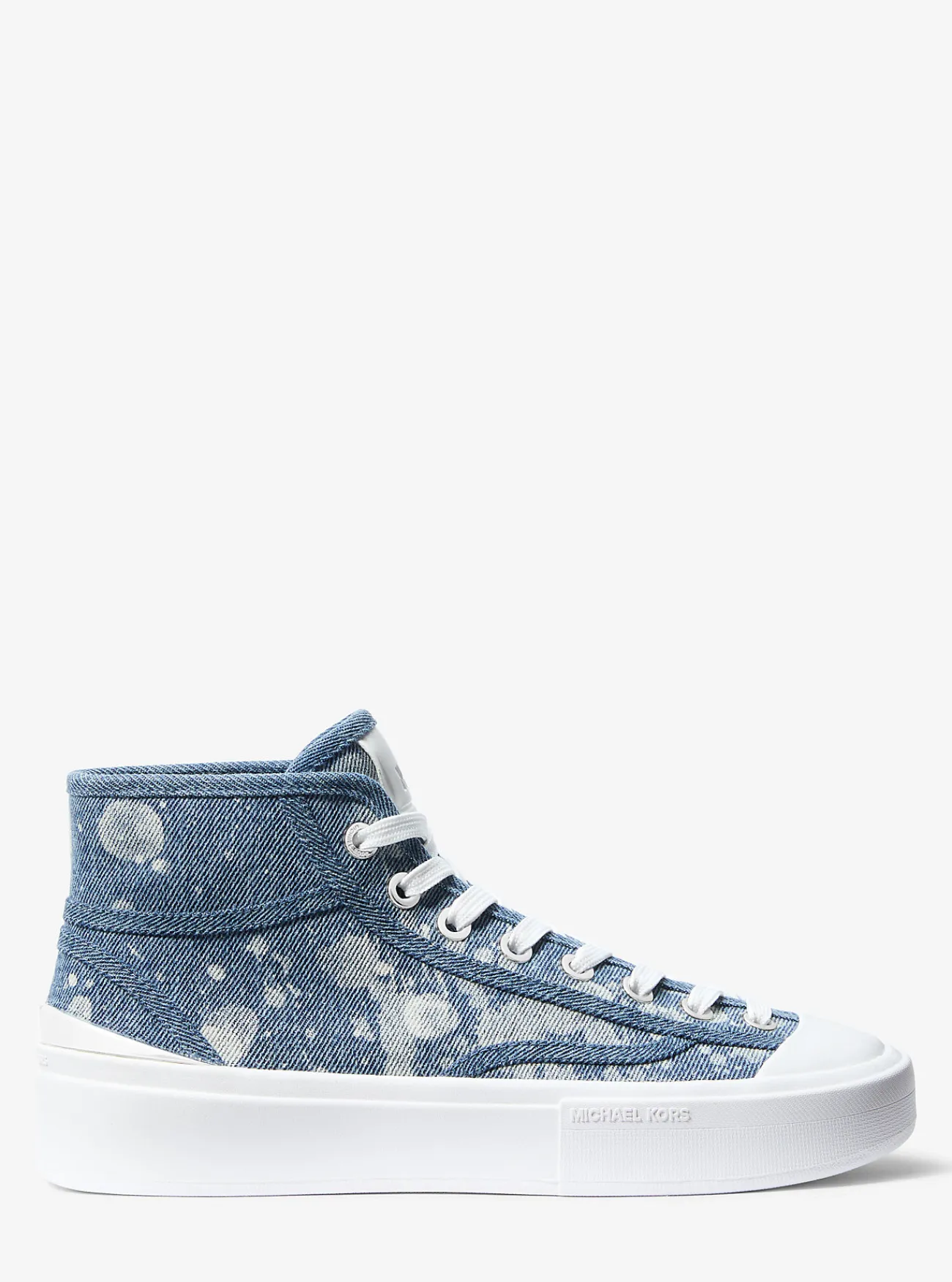 Michael Kors Hoge sneaker Jude van gevlekt denim UNIONMETWASSING Discount