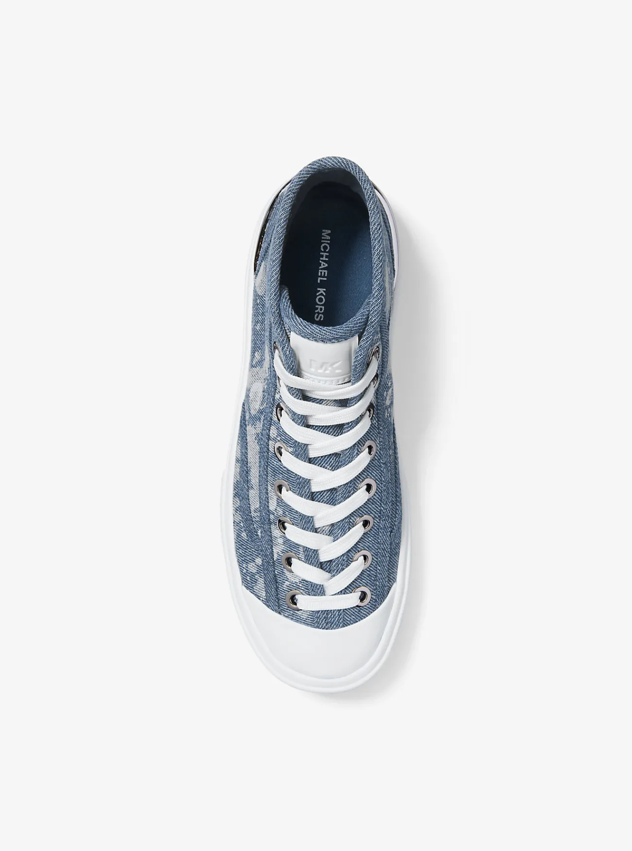 Michael Kors Hoge sneaker Jude van gevlekt denim UNIONMETWASSING Discount