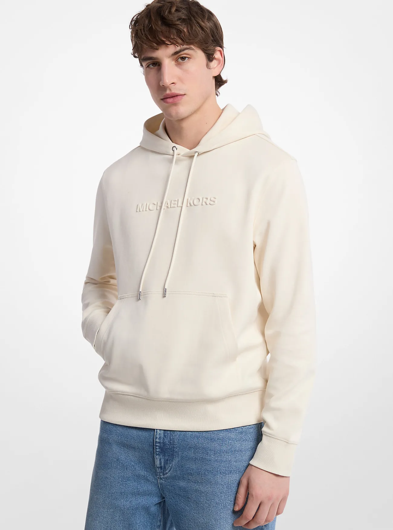 Michael Kors Hoody van katoenmix met logo in reli&euml;f [3466] Sale