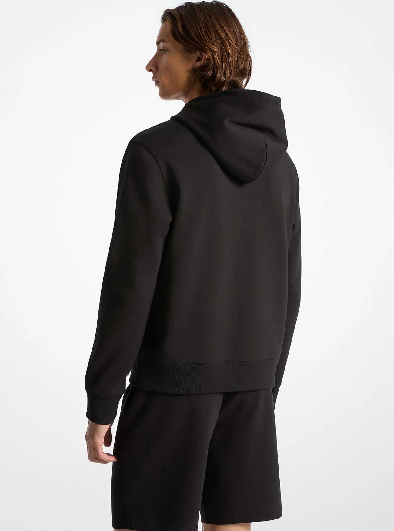 Michael Kors Hoody van katoenmix met logo in reli&euml;f ZWART Hot