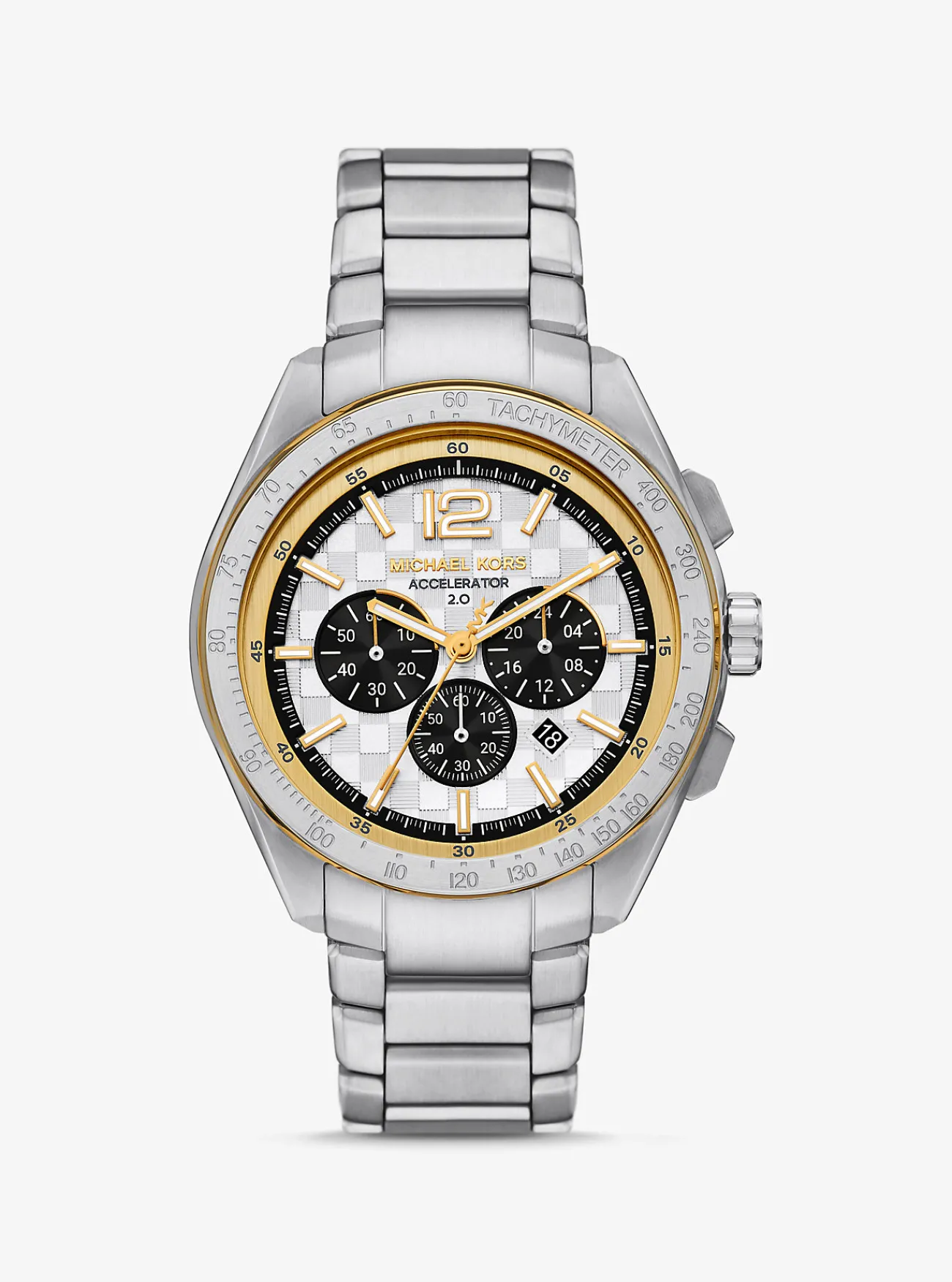 Michael Kors Horloge Accelerator 2.0, oversized en zilverkleurig TWEEKLEURIG Best