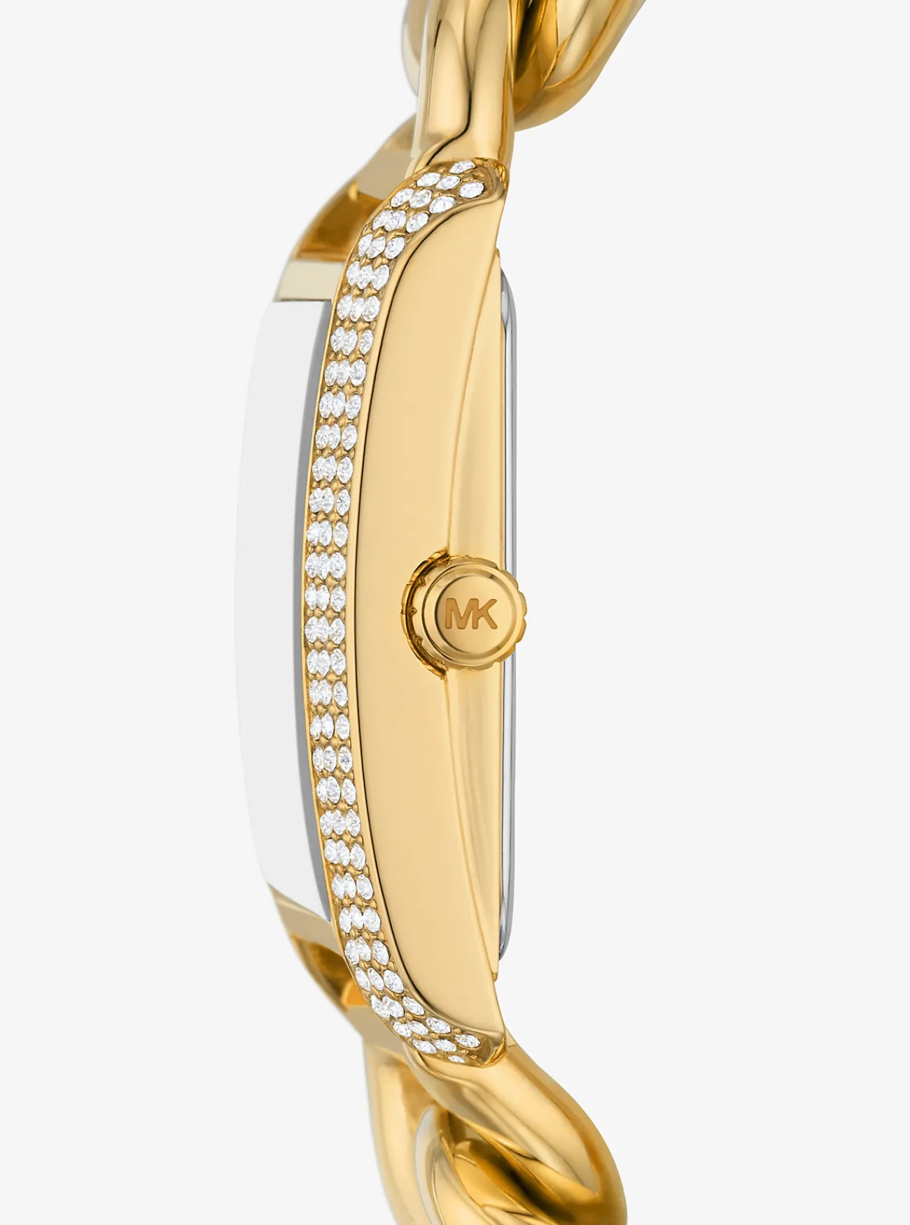 Michael Kors Horloge Emery Animal, mini, kleurig en met grote schakels en siersteentjes GOUD Outlet