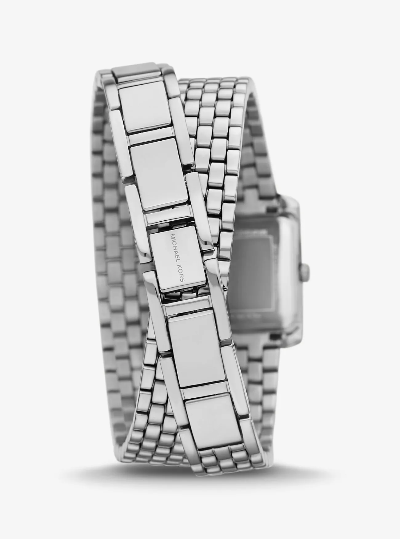 Michael Kors Horloge Emery met siersteentjes en dubbele band, kleurig en petite ZILVER Fashion