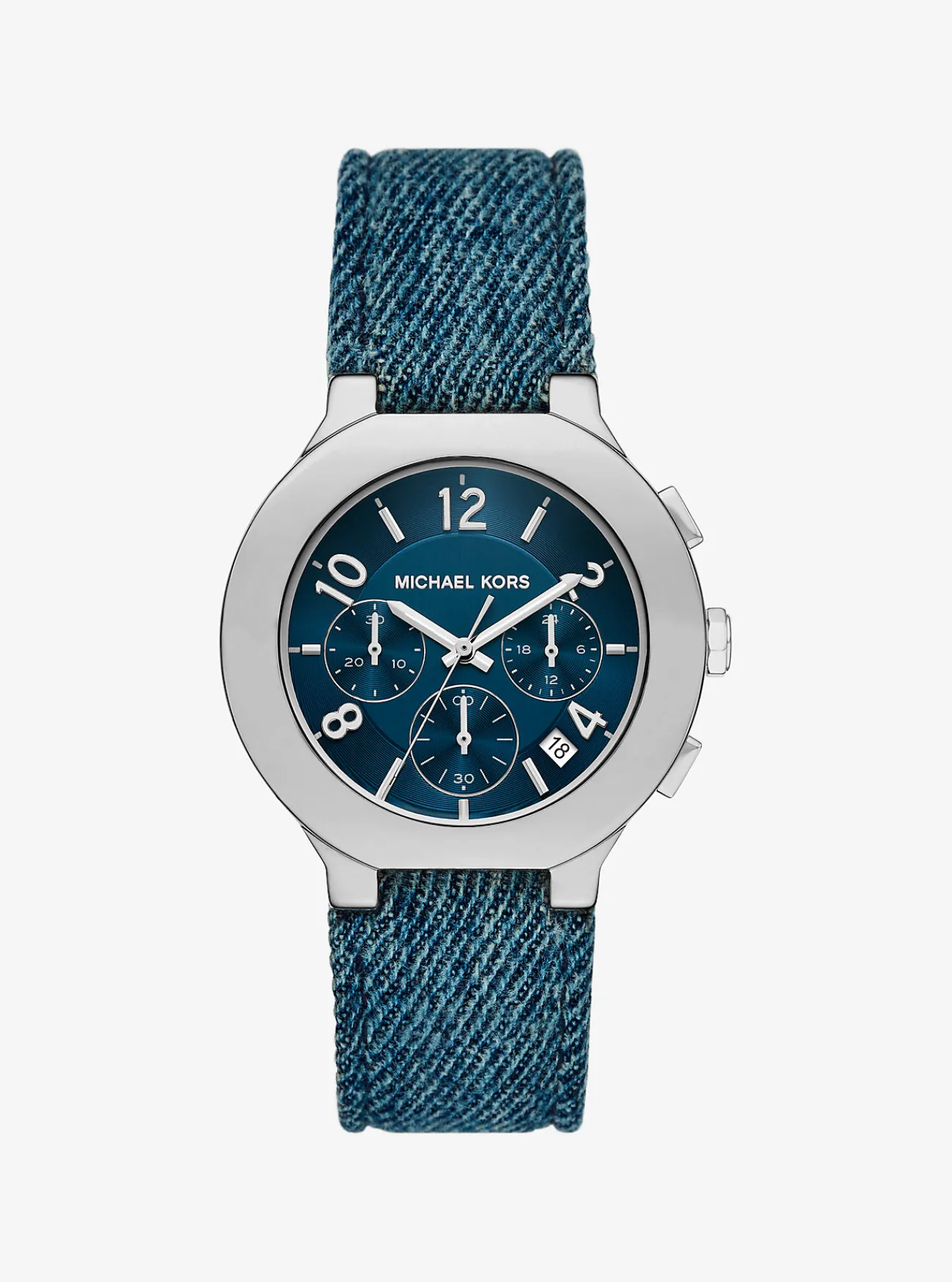 Michael Kors Horloge Gramercy met , oversized en zilverkleurig DENIM Clearance