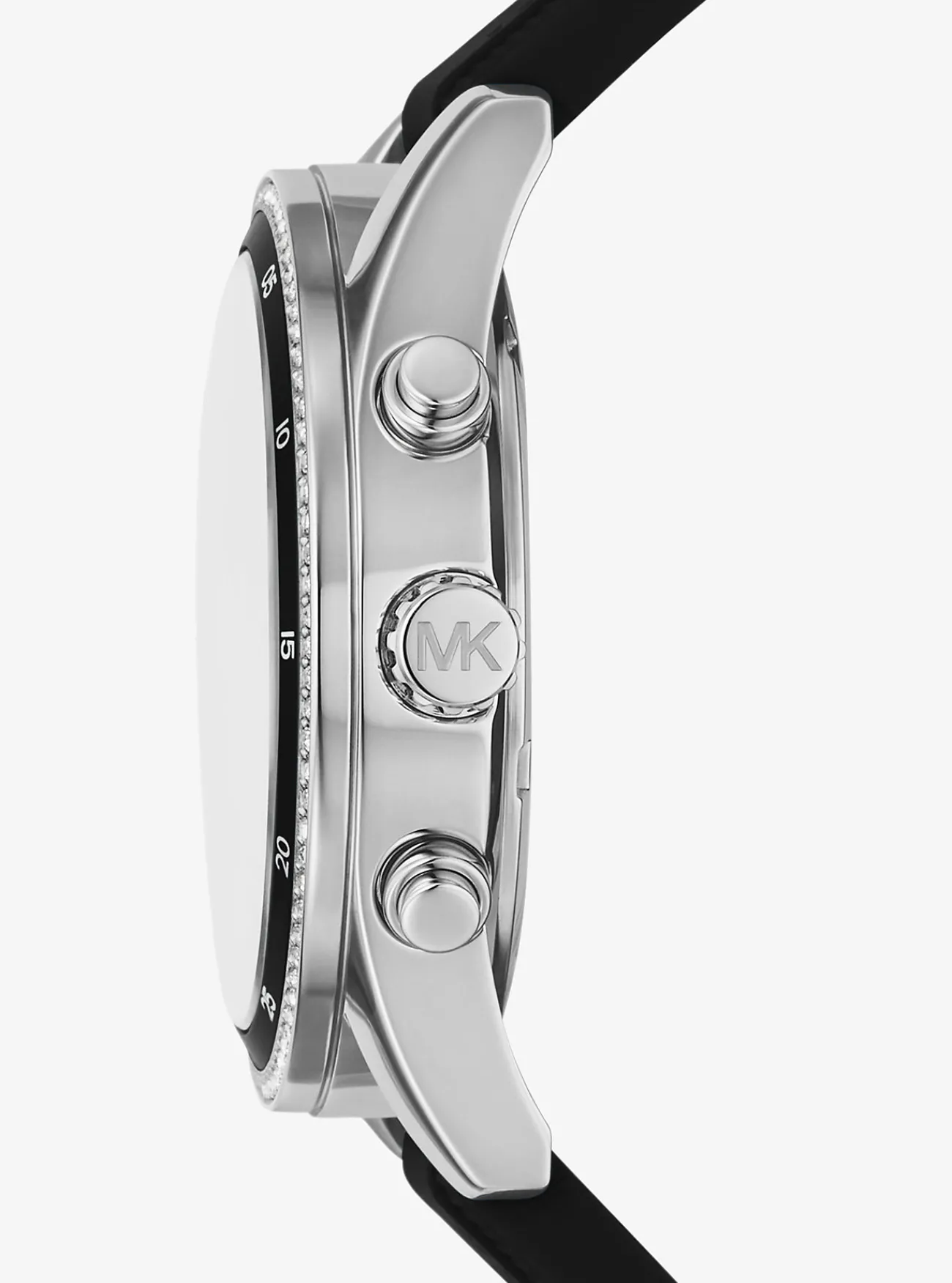 Michael Kors Horloge Hadyn met siersteentjes, oversized en zilverkleurig ZWART Fashion