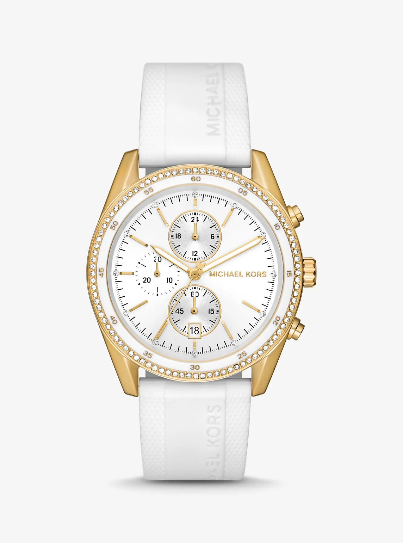 Michael Kors Horloge Hadyn met siersteentjes, oversized en goudkleurig OPTISCHWIT New