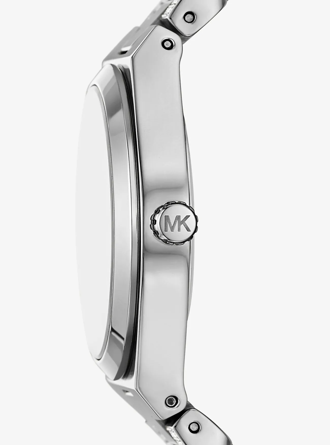 Michael Kors Horloge Lennox met siersteentjes en schakels, kleurig ZILVER Online