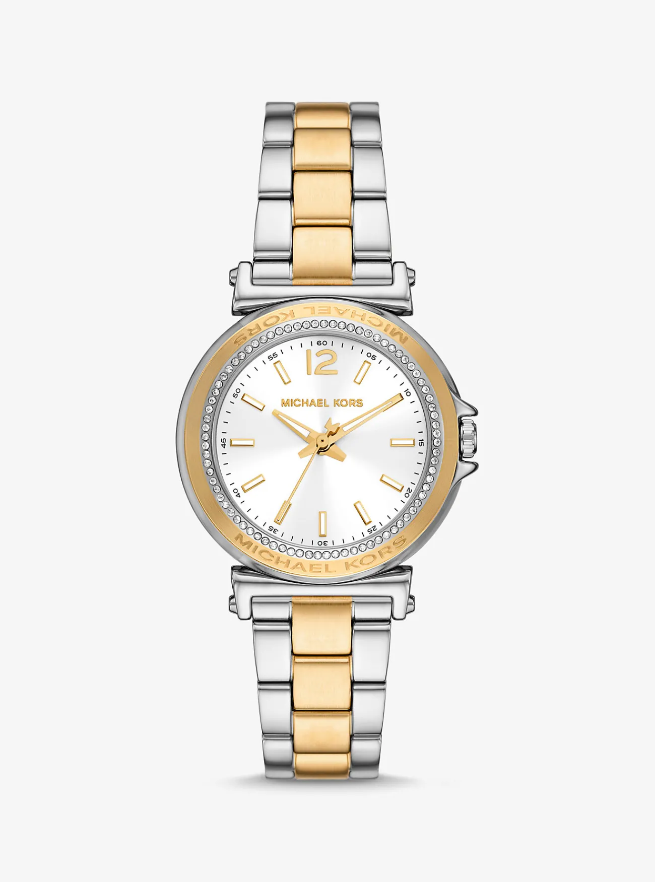 Michael Kors Horloge Maren met siersteentjes, mini en tweekleurig GOUD Clearance