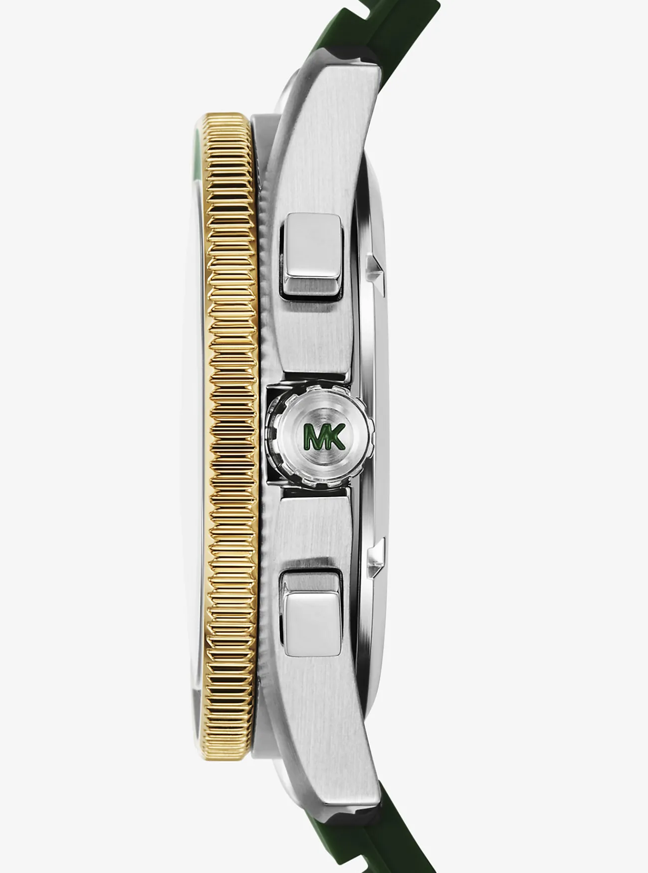 Michael Kors Horloge Maritime met siliconen bandje, oversized en tweekleurig GROEN Discount