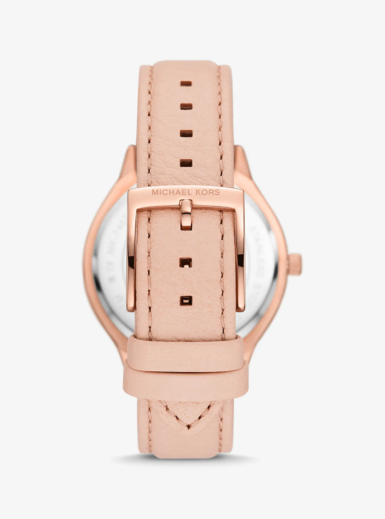 Michael Kors Horloge Slim Runway met leren bandje, roségoudkleurig LICHTROZE Clearance