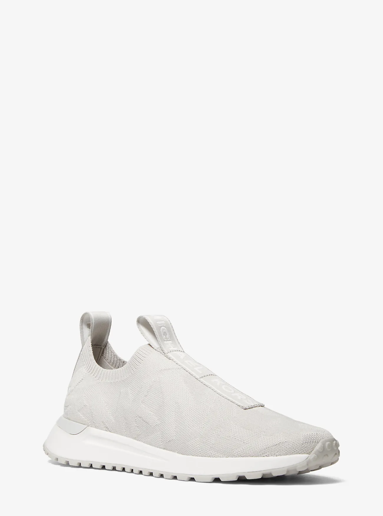 Michael Kors Instapsneaker Bodie van breisel met stretch met logo in reliëf ALUMINIUM Hot