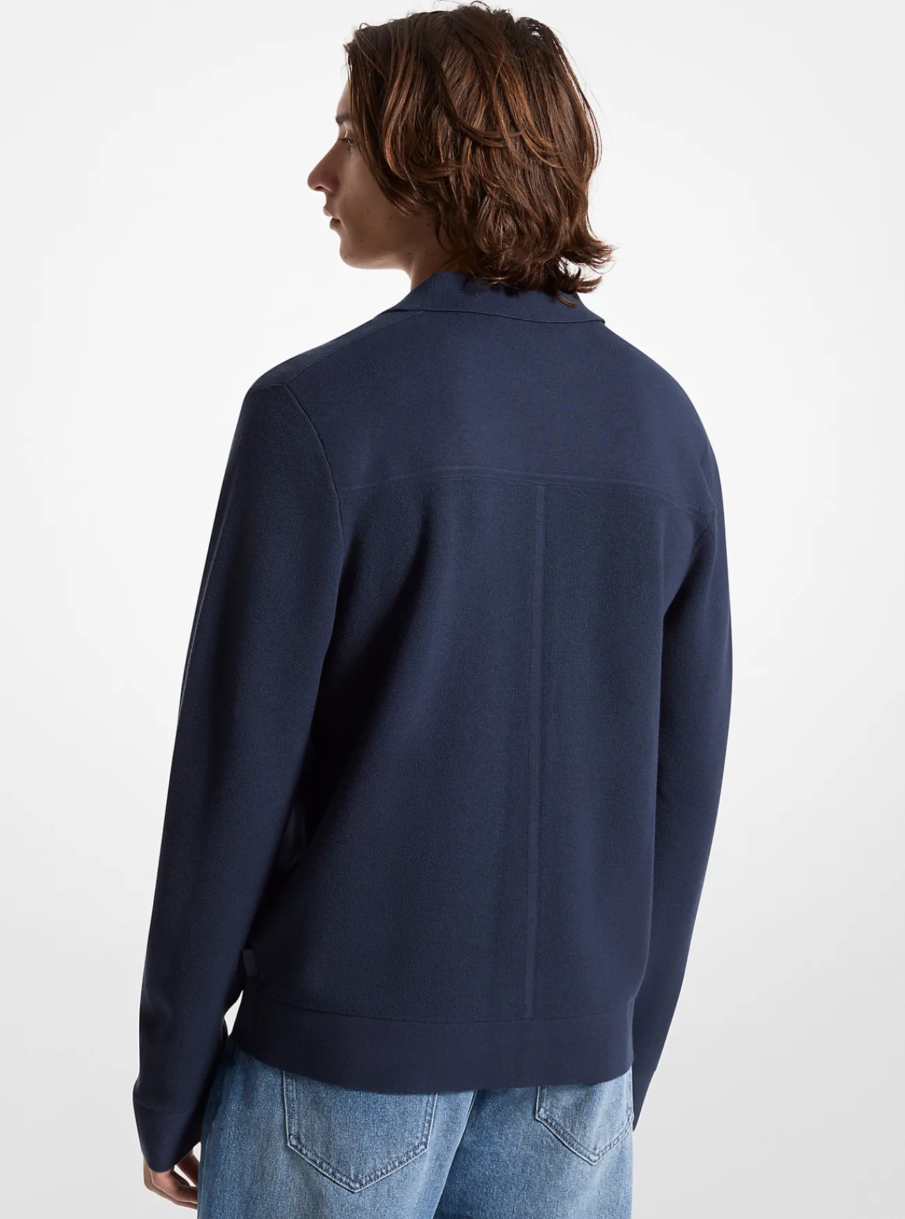 Michael Kors Jasje van viscosemix met drukknopen MIDDERNACHTSBLAUW Fashion