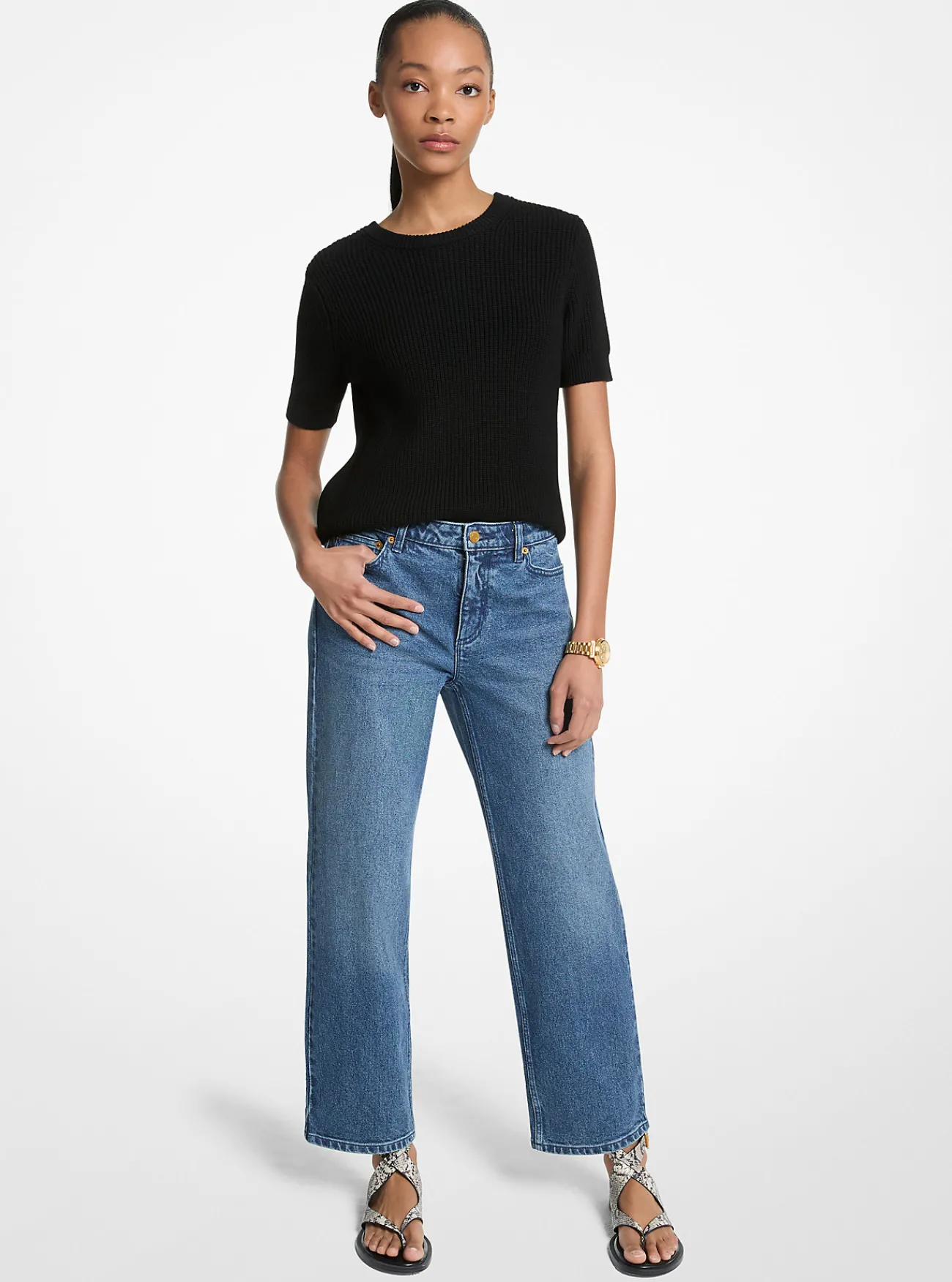 Michael Kors Jeans met stretch en rechte pijpen DUSKBLUEWASH Fashion