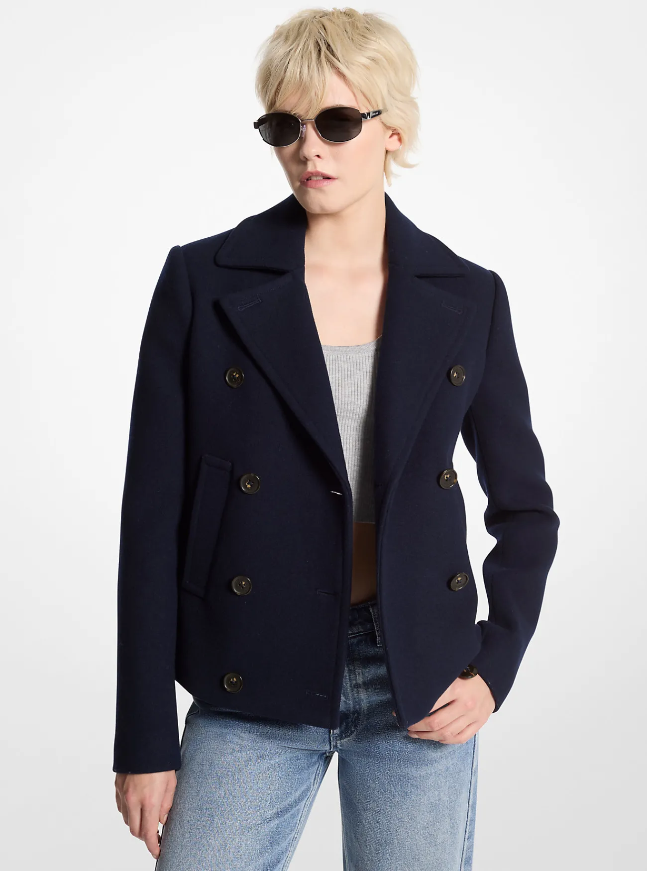 Michael Kors Jekker van wolmix ADMIRAALBLAUW Discount
