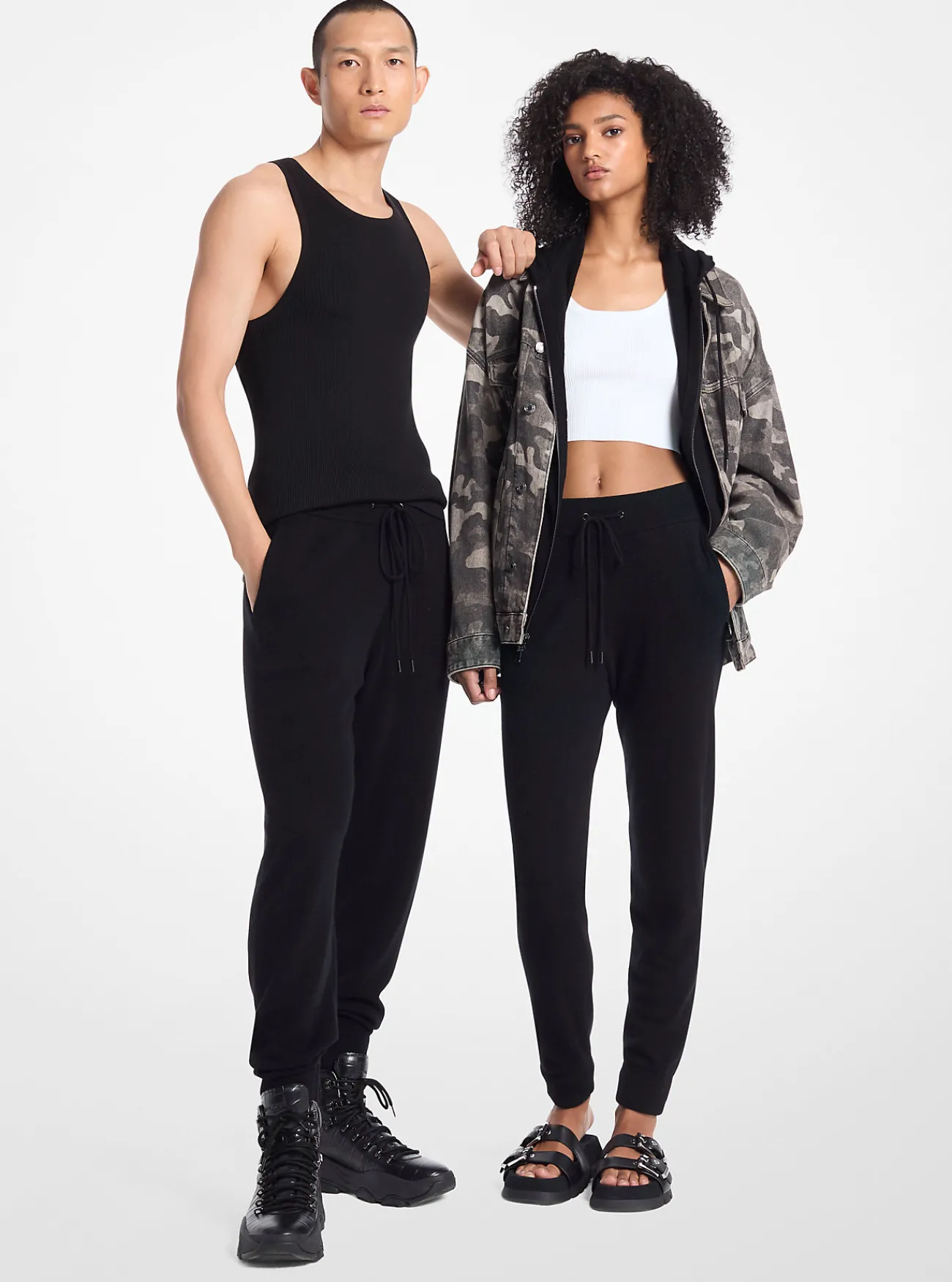Michael Kors Joggingbroek van een mix van wol en kasjmier ZWART New