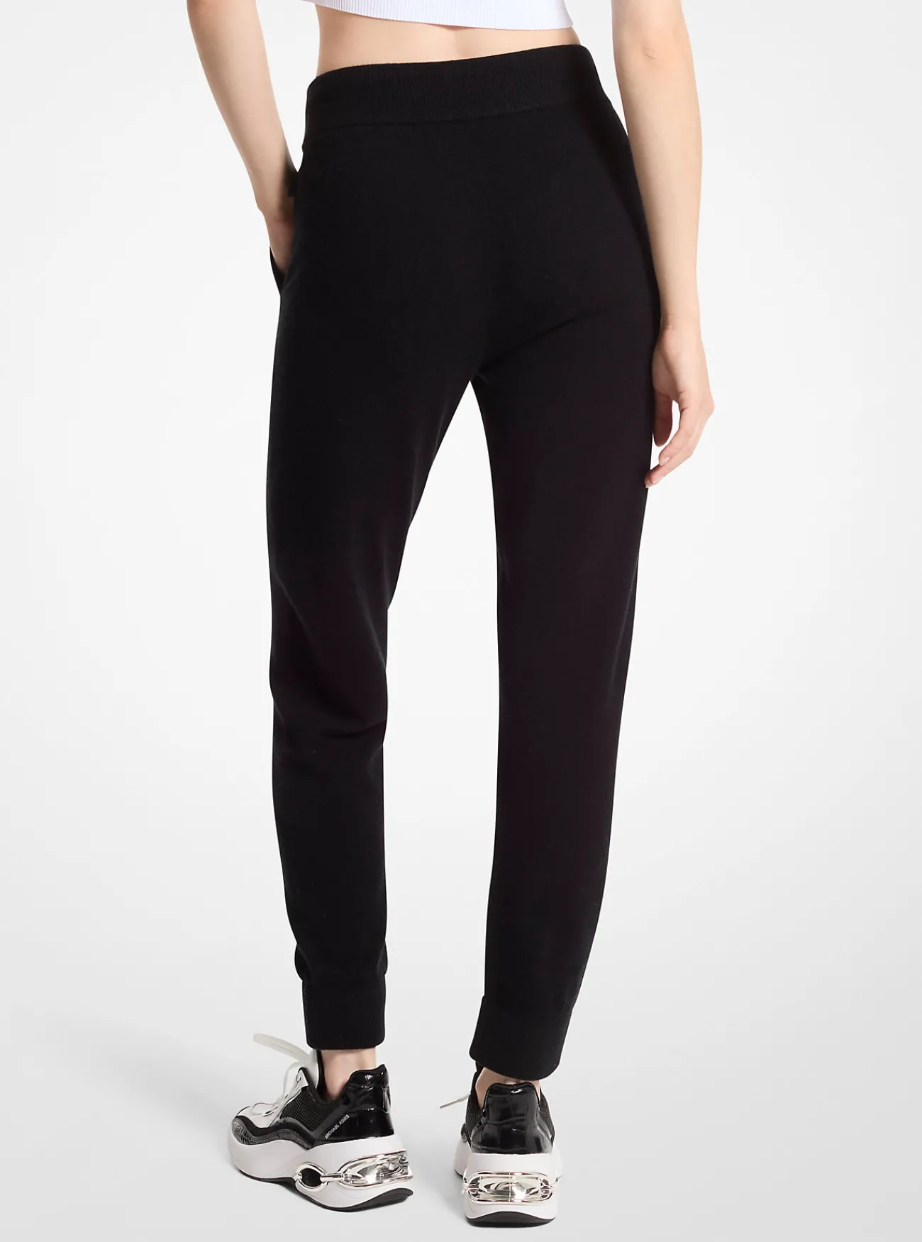 Michael Kors Joggingbroek van een mix van wol en kasjmier ZWART New