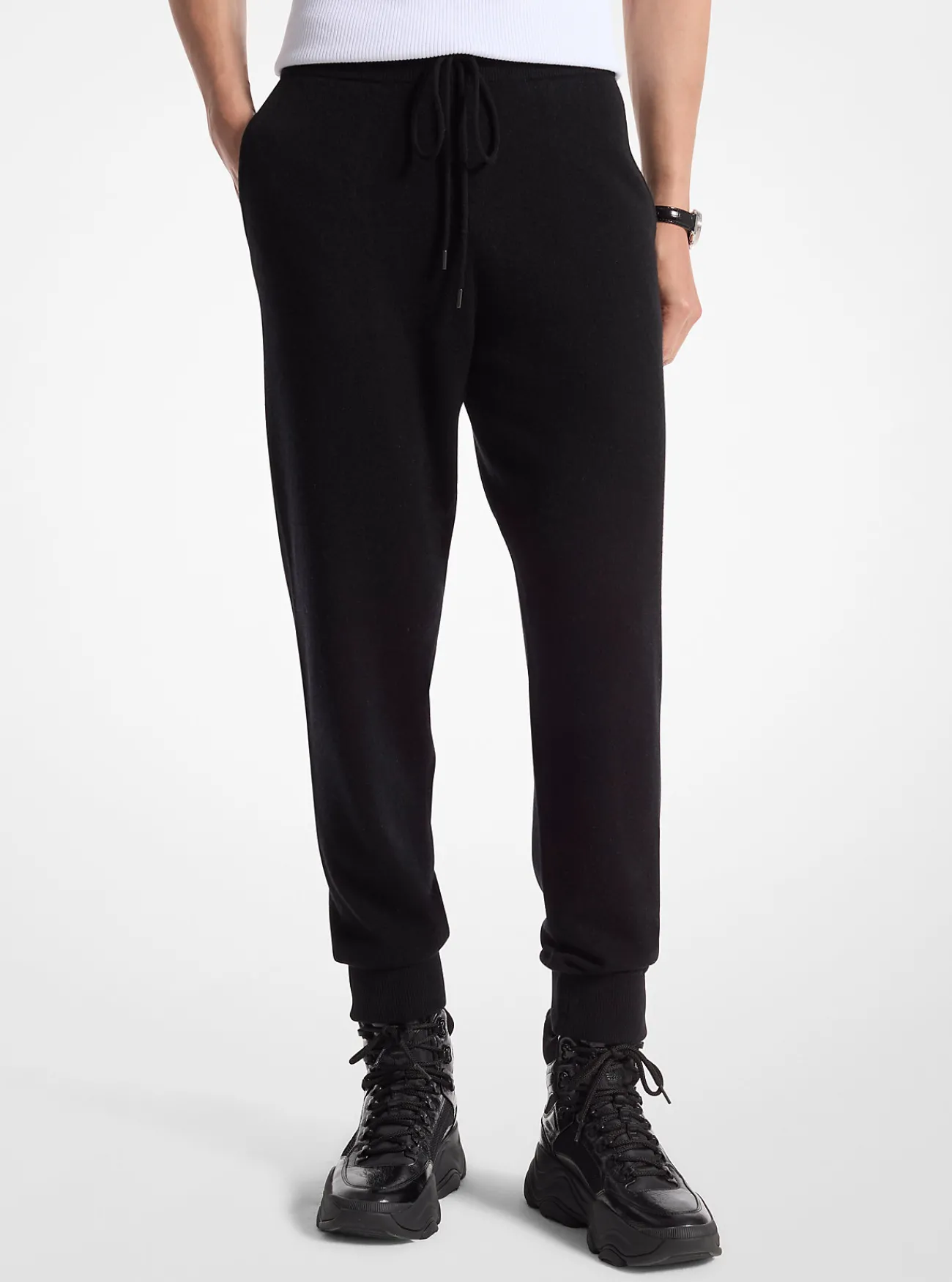 Michael Kors Joggingbroek van een mix van wol en kasjmier ZWART New