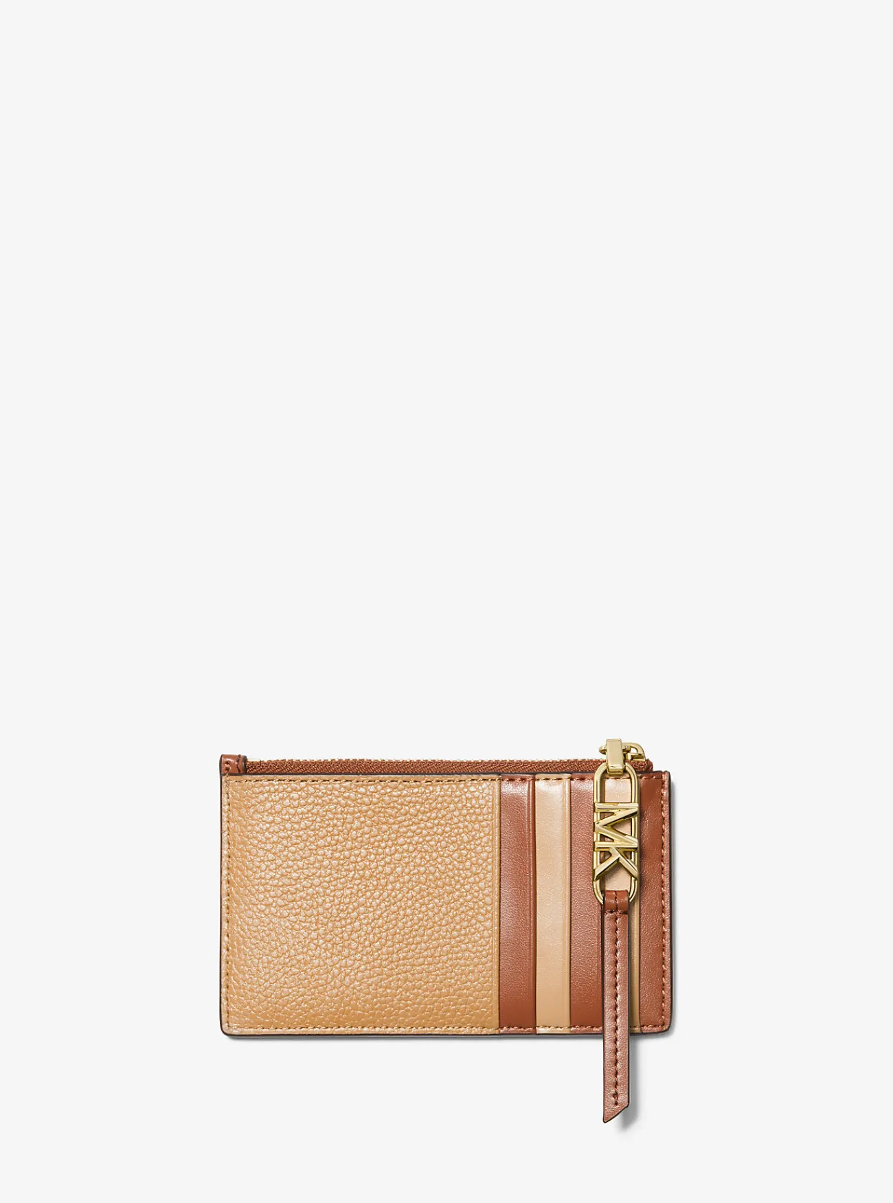 Michael Kors Kaarthouder Empire van tweekleurig getrommeld leer, klein CAMELMULTI Best