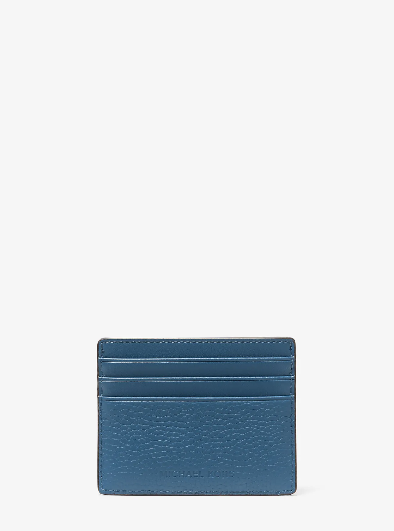 Michael Kors Kaarthouder Hudson van getrommeld leer met reliëf, lang DONKERCHAMBRAY Hot
