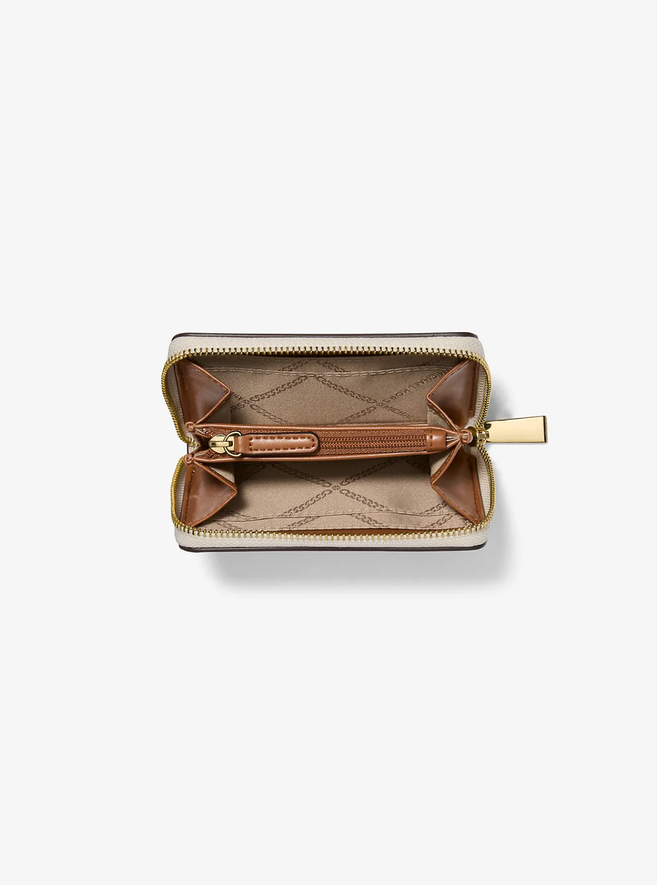 Michael Kors Kaarthouder Jet Set met kenmerkend logo en rits rondom, klein Outlet