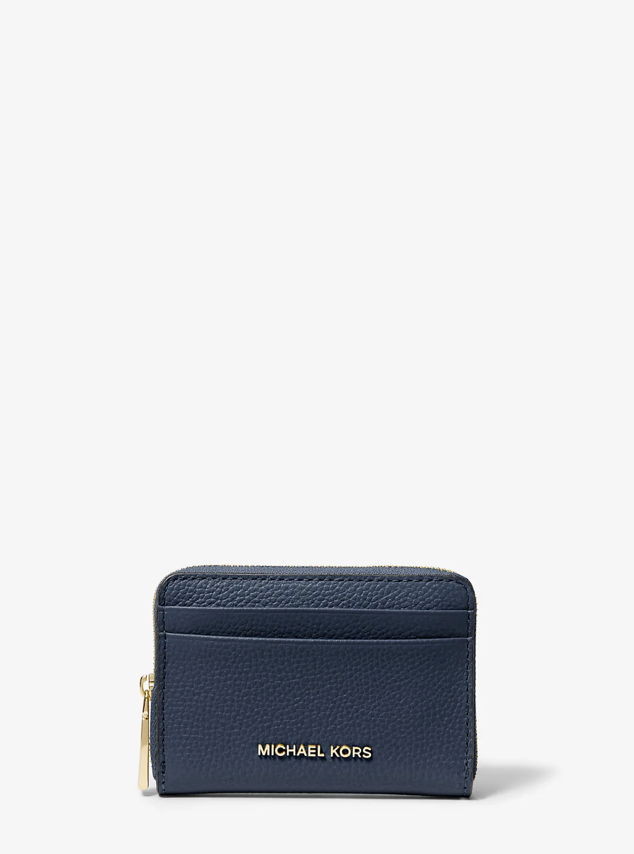 Michael Kors Kaarthouder Jet Set van getrommeld leer met rits rondom, klein MARINEBLAUW Online