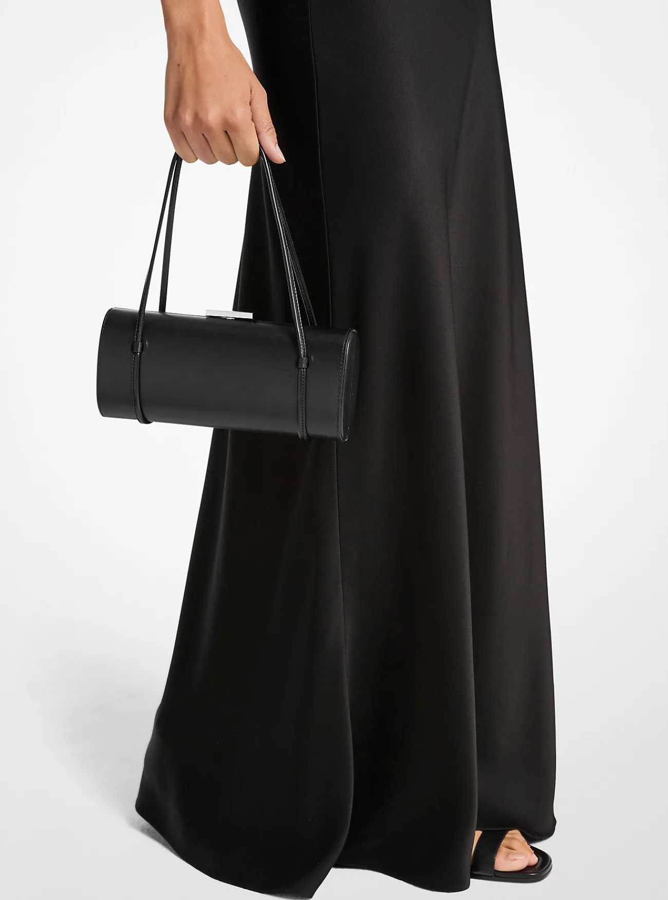Michael Kors Kokertas Natalie van leer ZWART Sale