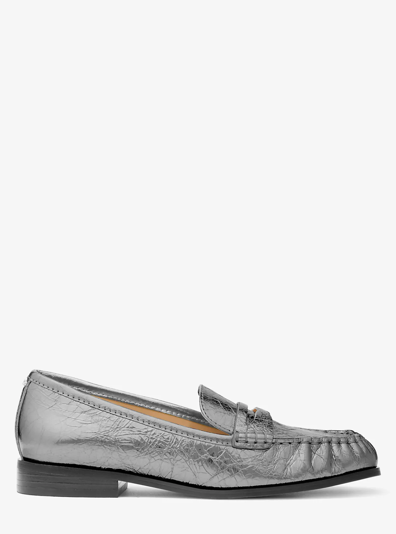 Michael Kors Loafer Carlson van metallic craquel&eacute; leer STAALGRIJS Outlet