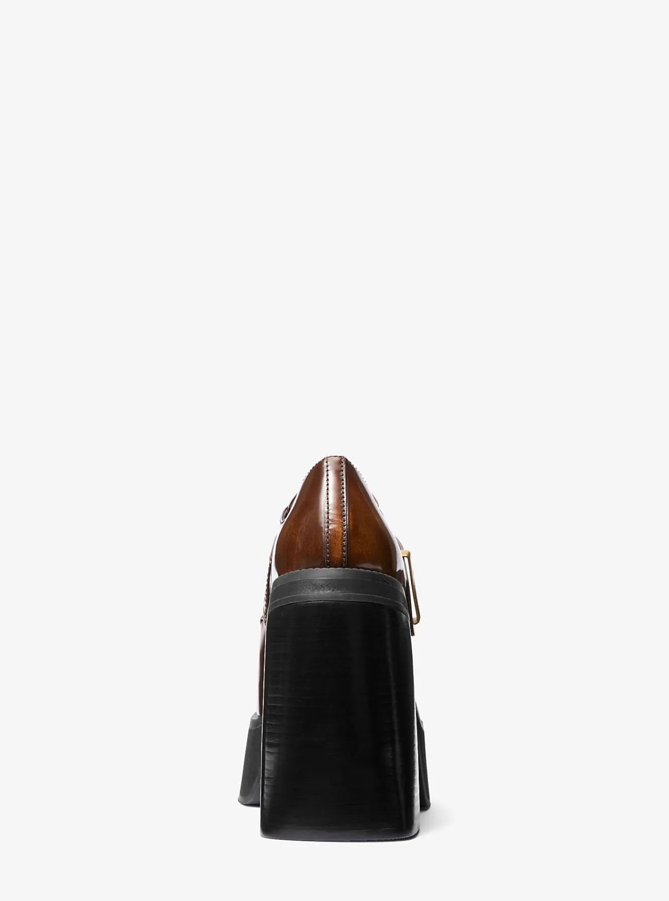 Michael Kors Loafer Colby van gepolijst leer met plateauzool LUGGAGE Sale