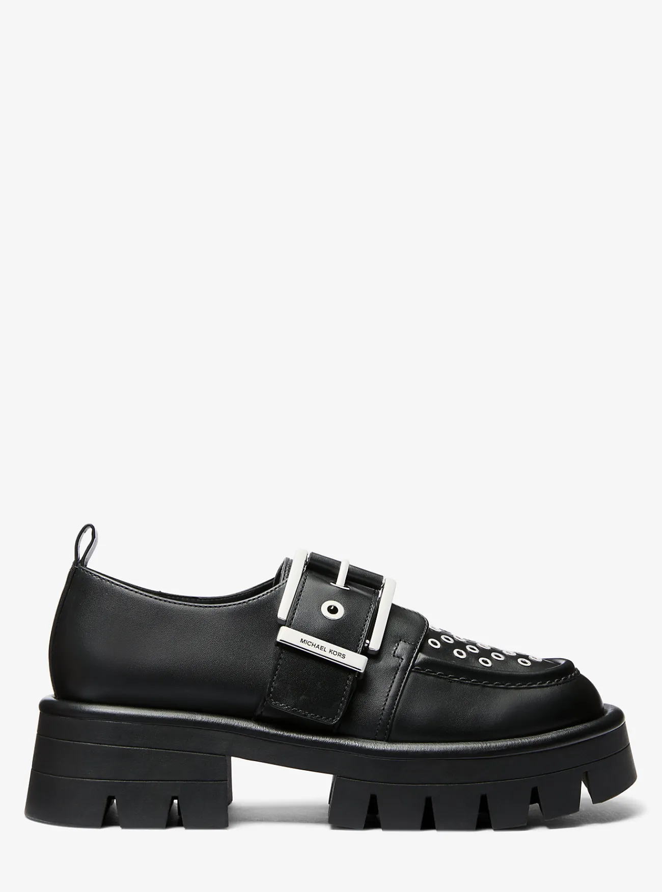 Michael Kors Loafer Colby van leer met oogjes ZWART Best