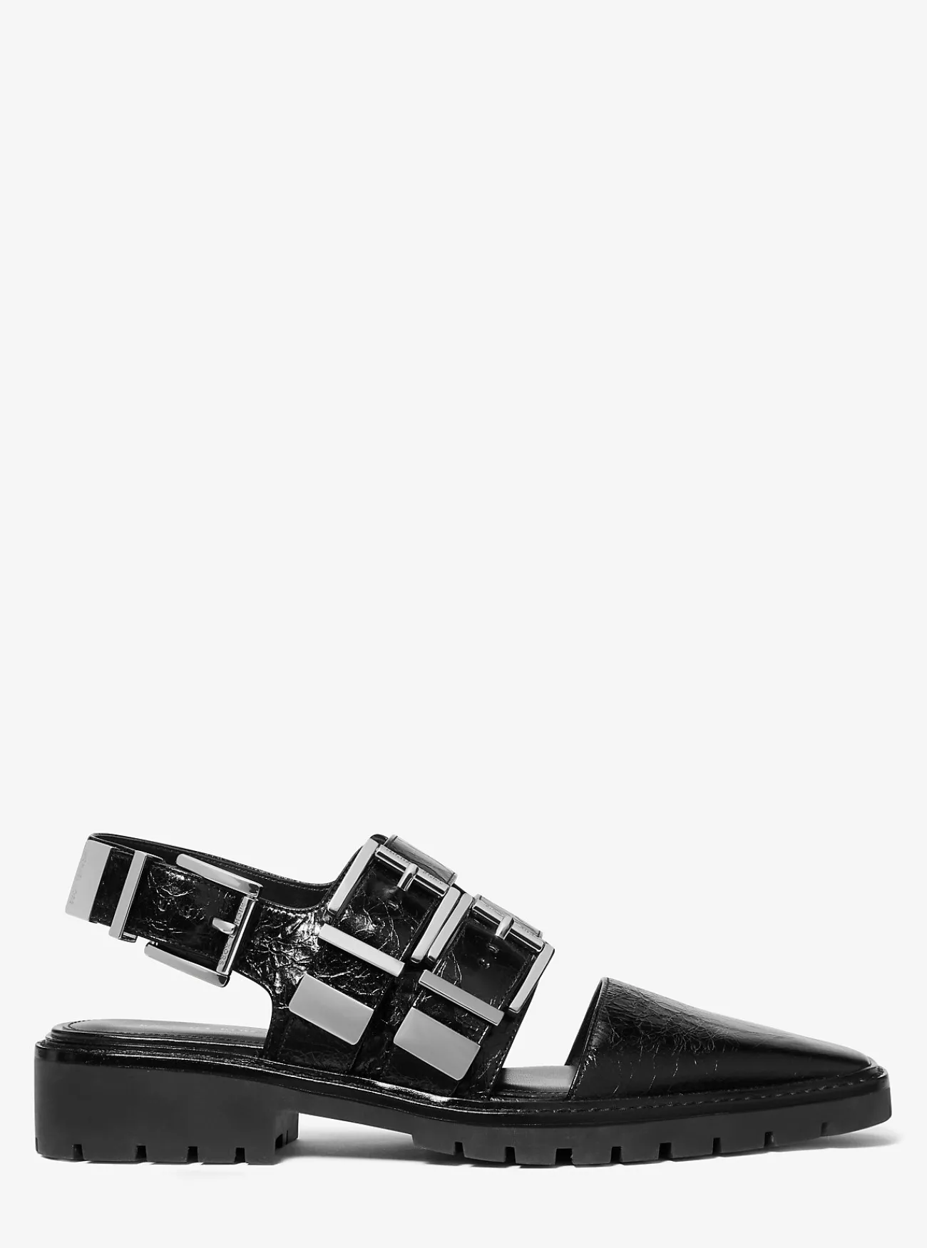 Michael Kors Loafer Darrington van craquel&eacute; lakleer met slingback ZWART Sale
