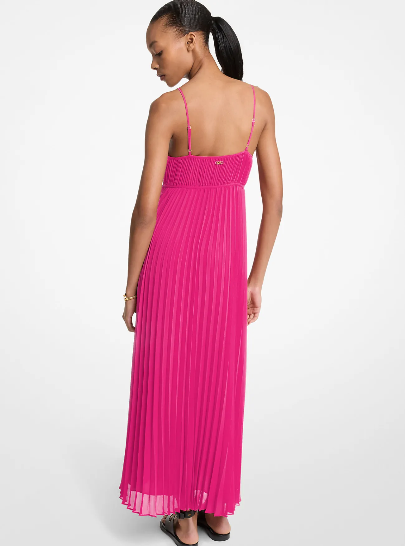 Michael Kors Maxi-jurk van cr&ecirc;pe georgette met plooien [3468] Online