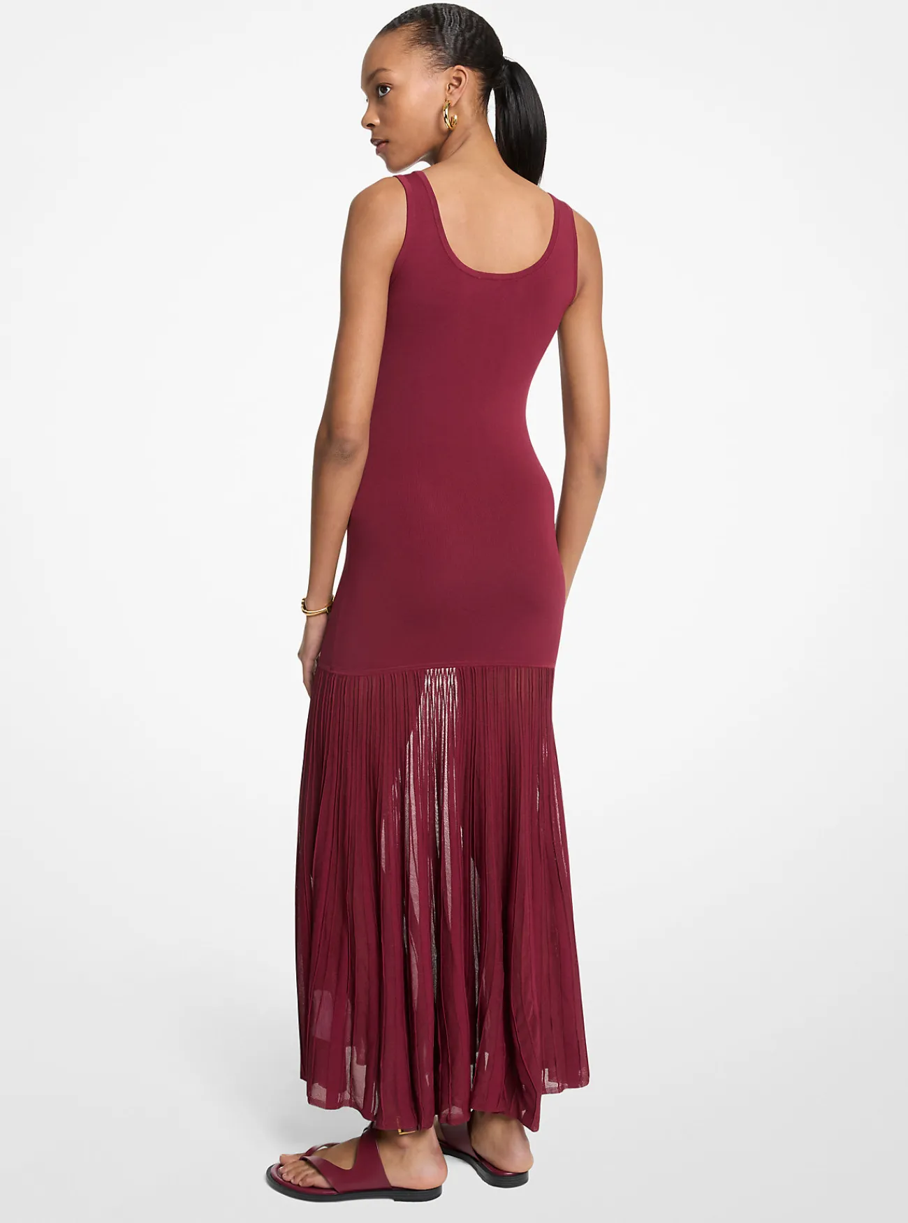 Michael Kors Maxi-jurk van een mix van doorschijnende stretchviscose [3465] Discount