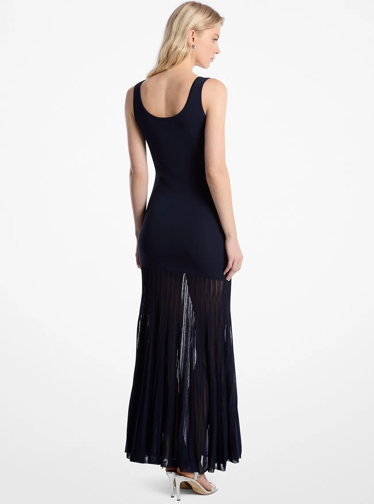 Michael Kors Maxi-jurk van een mix van doorschijnende stretchviscose MIDNIGHTBLUE Hot