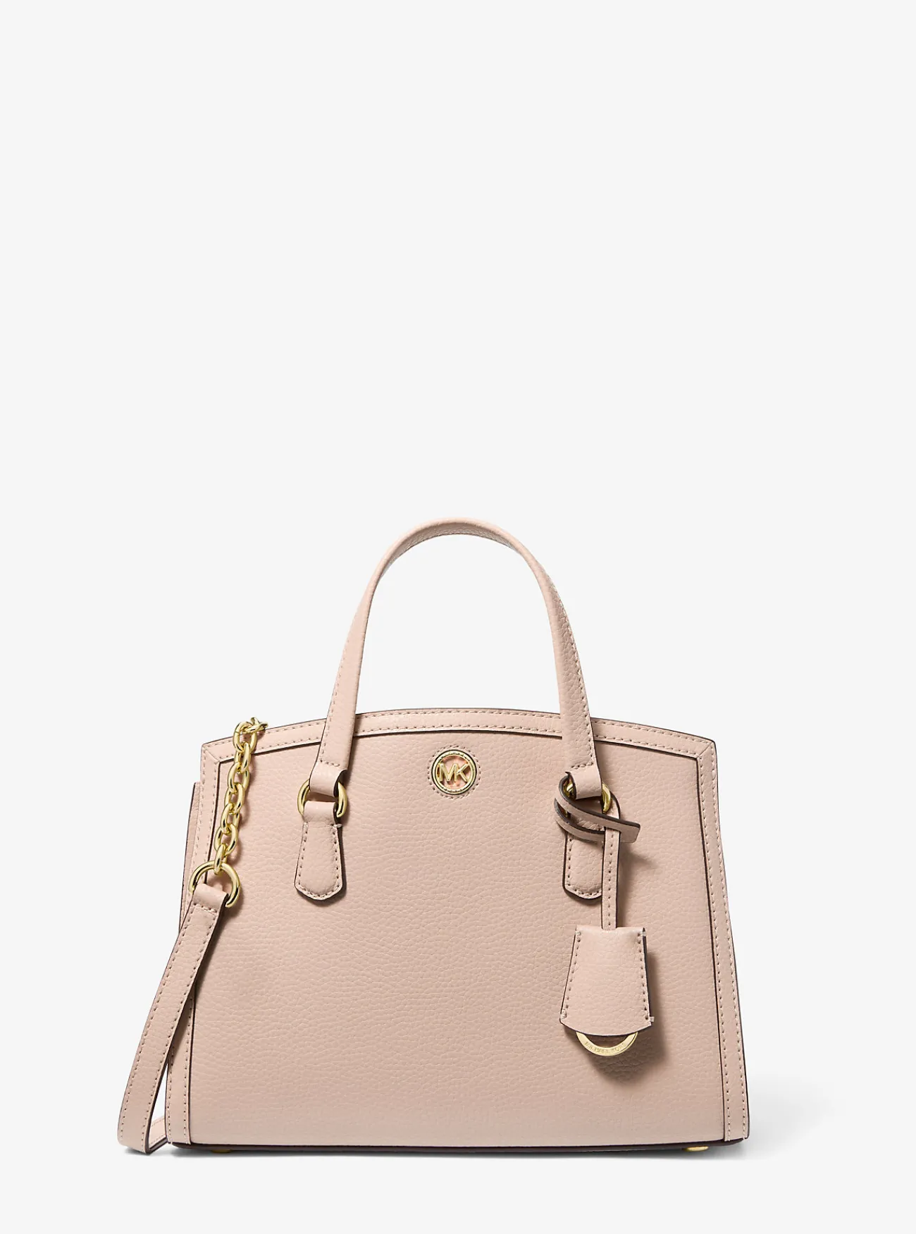 Michael Kors Messengertas Chantal van getrommeld leer, klein ZACHTROZE Sale