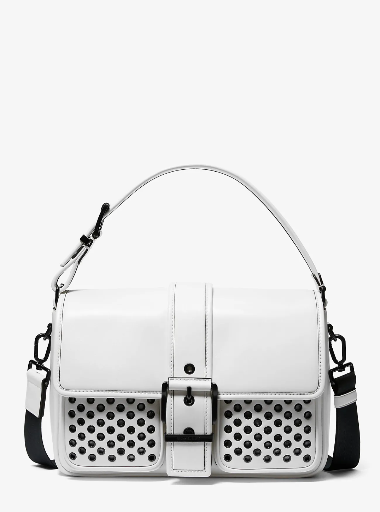 Michael Kors Messengertas Colby van leer met oogjes, middelgroot Online