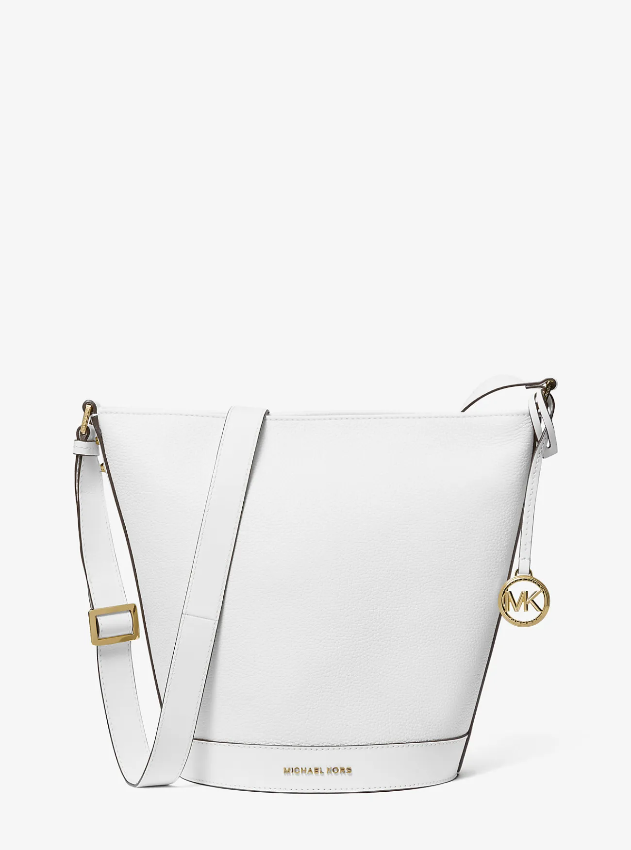 Michael Kors Messengertas Townsend van getrommeld leer, middelgroot OPTISCHWIT Clearance