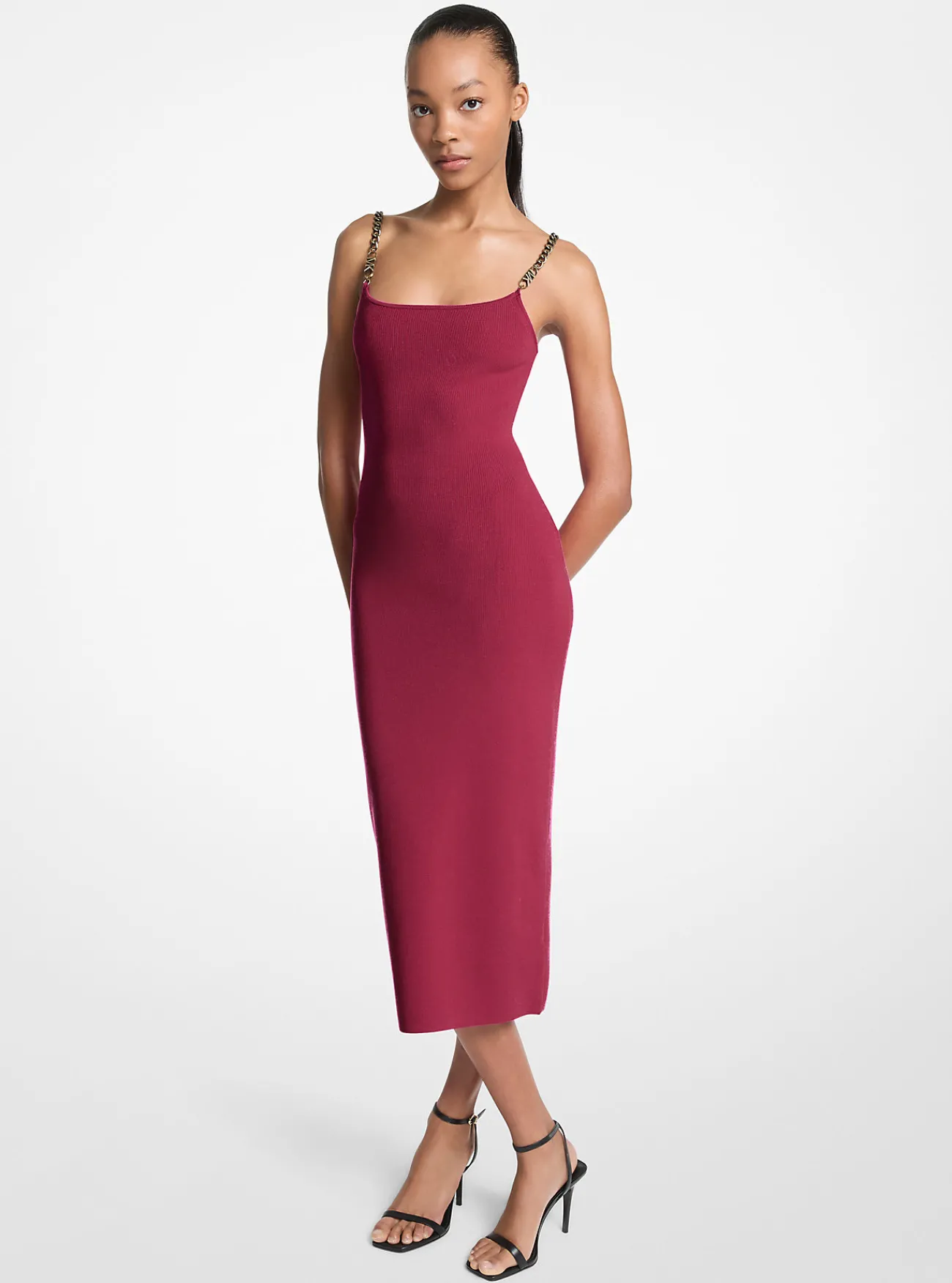 Michael Kors Midi-jurk van viscosemix met versiering [3465] Hot
