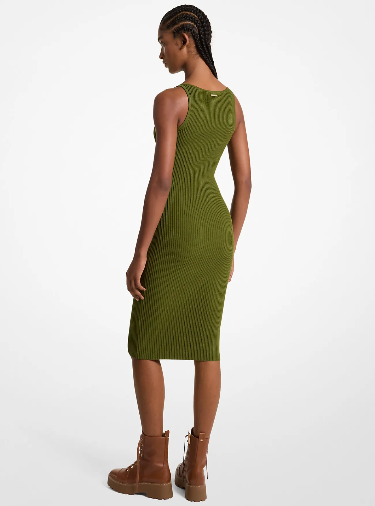 Michael Kors Miditankjurk van geribd stretchbreisel EVERGREEN Online