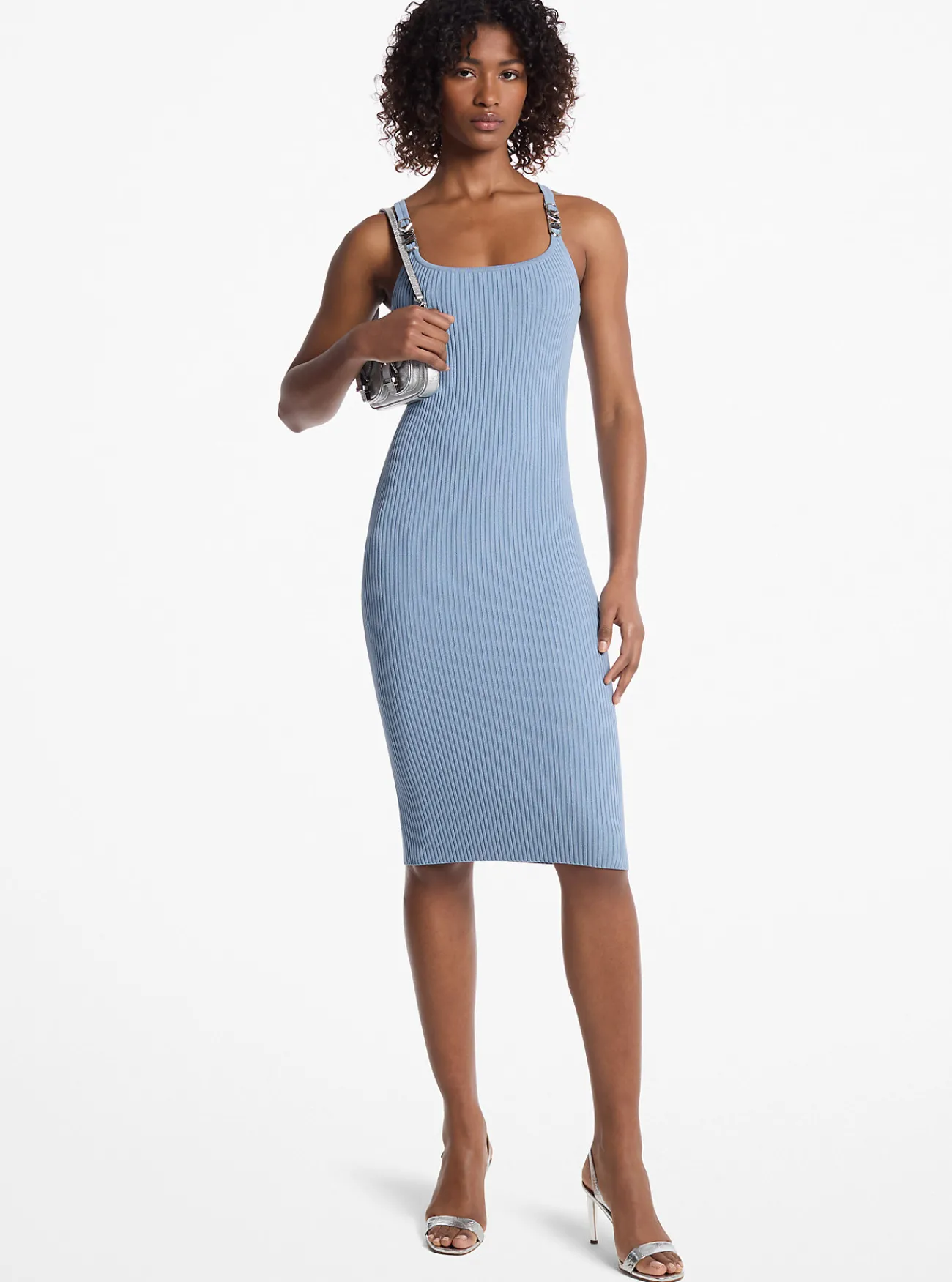 Michael Kors Miditankjurk van geribd stretchbreisel CHAMBRAY Fashion