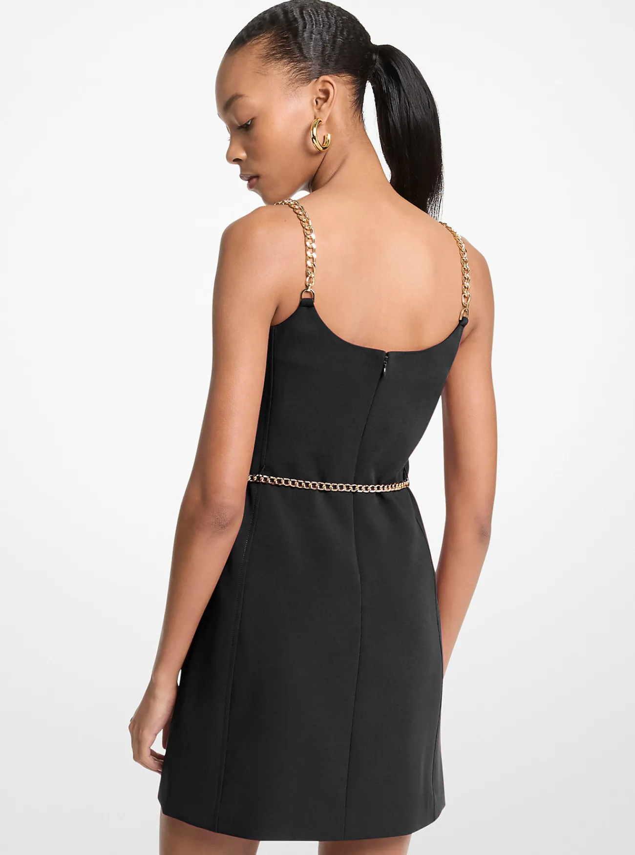 Michael Kors Mini-bustierjurk met kettingriem ZWART Outlet