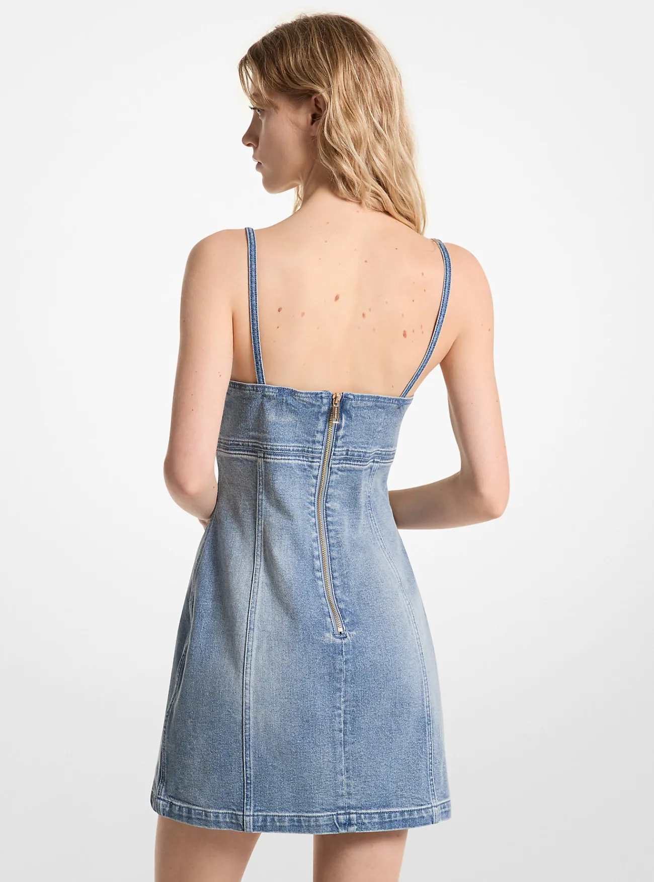 Michael Kors Mini-jurk van denim met stretch BLAUWVINTAGEWASSING Fashion