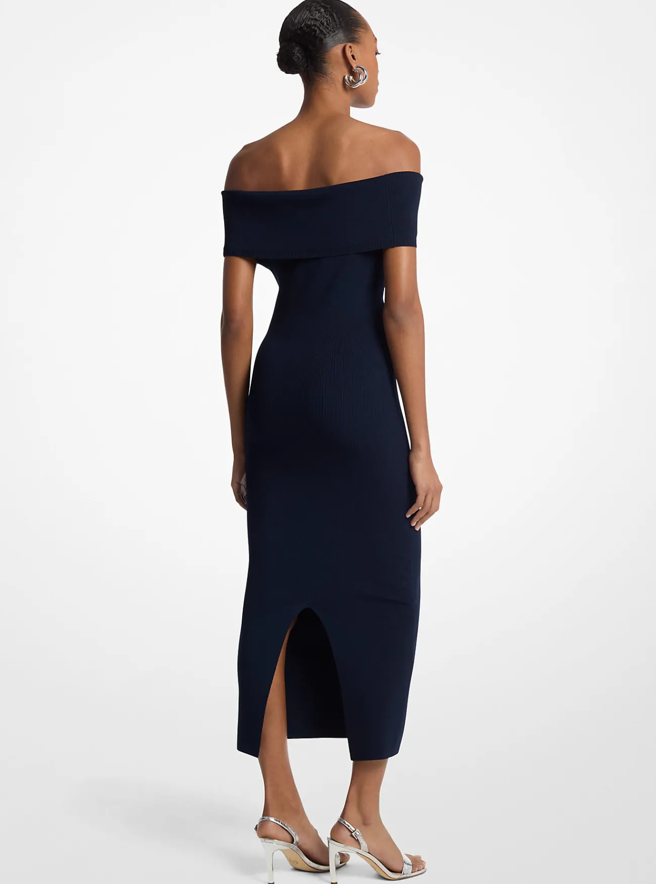 Michael Kors Offshoulder jurk van stretchbreisel MIDNIGHTBLUE Outlet
