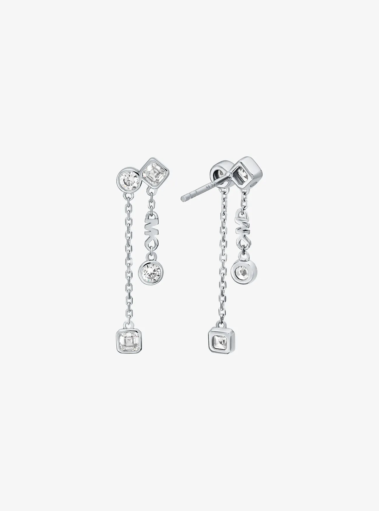 Michael Kors Oorhangers van sterling met plating met edelmetaal en siersteentjes ZILVER Sale