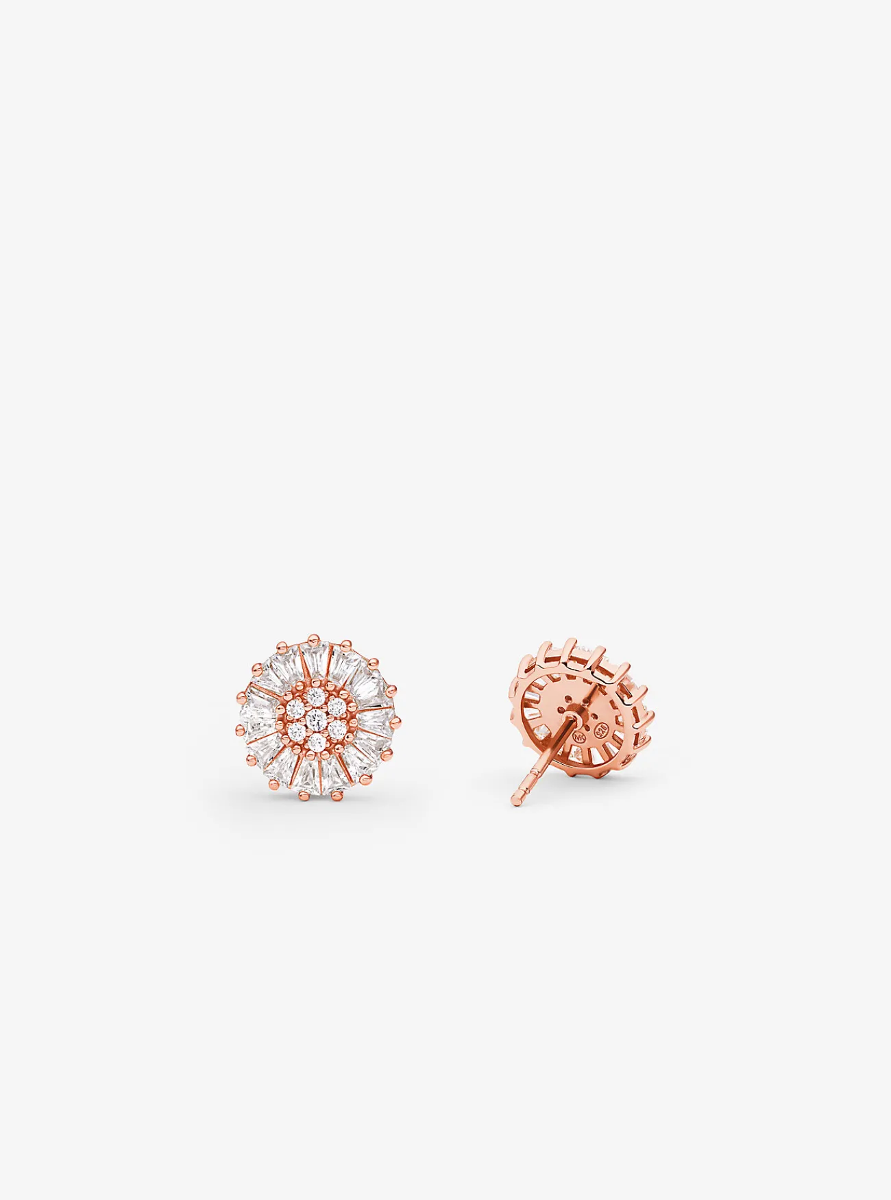 Michael Kors Oorknopjes van sterling zilver met platering met edelmetaal en siersteentjes ROS&Eacute;GOUD Outlet