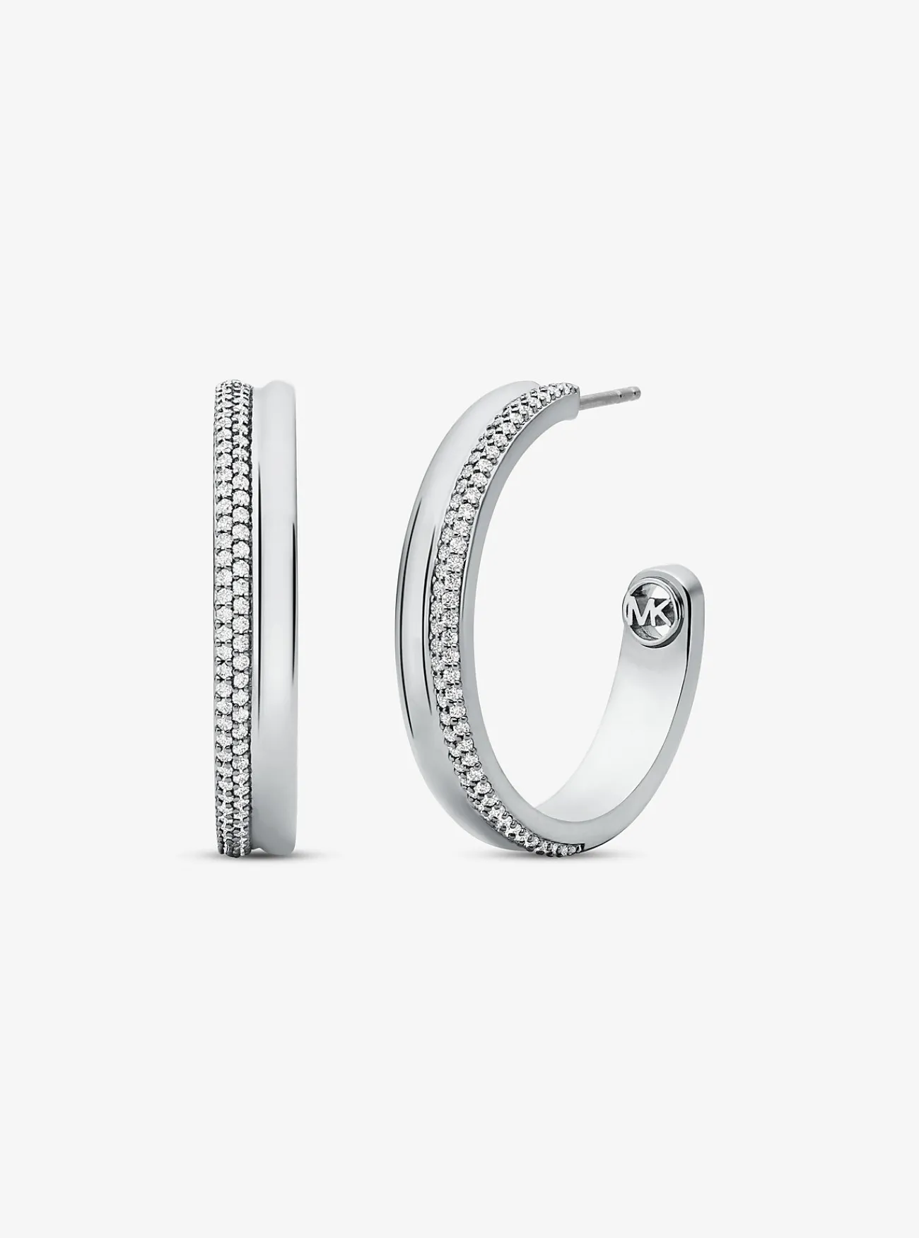 Michael Kors Oorringen van messing met plating met edelmetaal en siersteentjes ZILVER Online