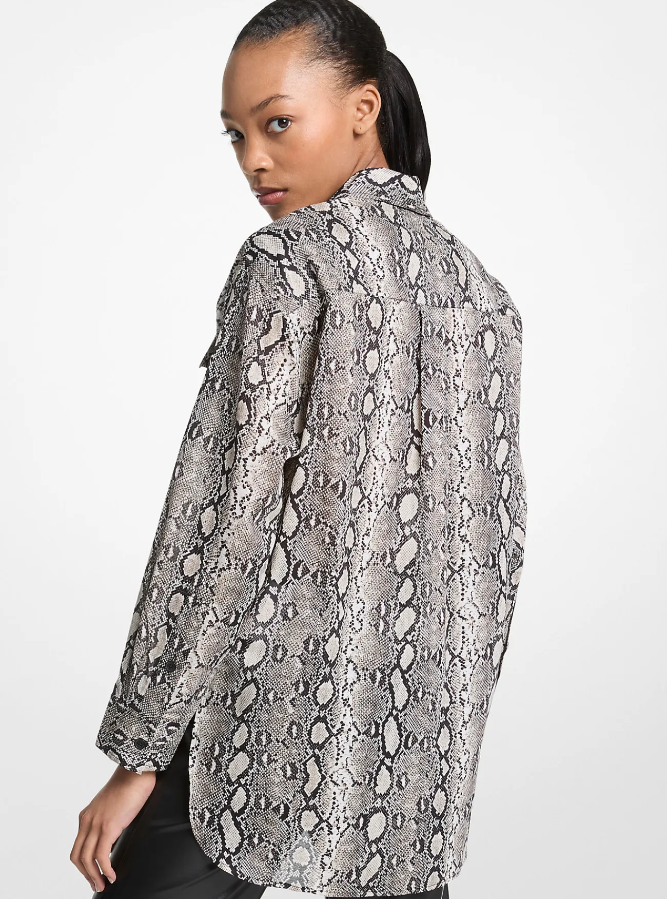 Michael Kors Overhemd van batist van katoen met slangenprint [3466] Fashion